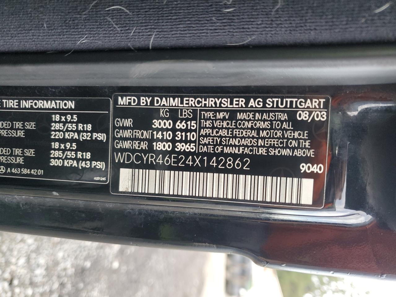 2004 Mercedes-benz G 55 Amg Черный vin: WDCYR46E24X142862