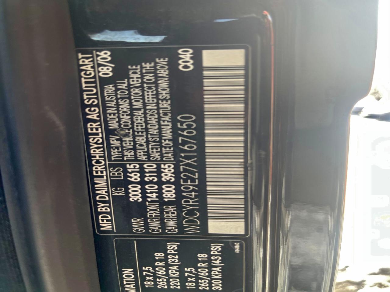 2007 Mercedes-benz G 500 Black vin: WDCYR49E27X167650