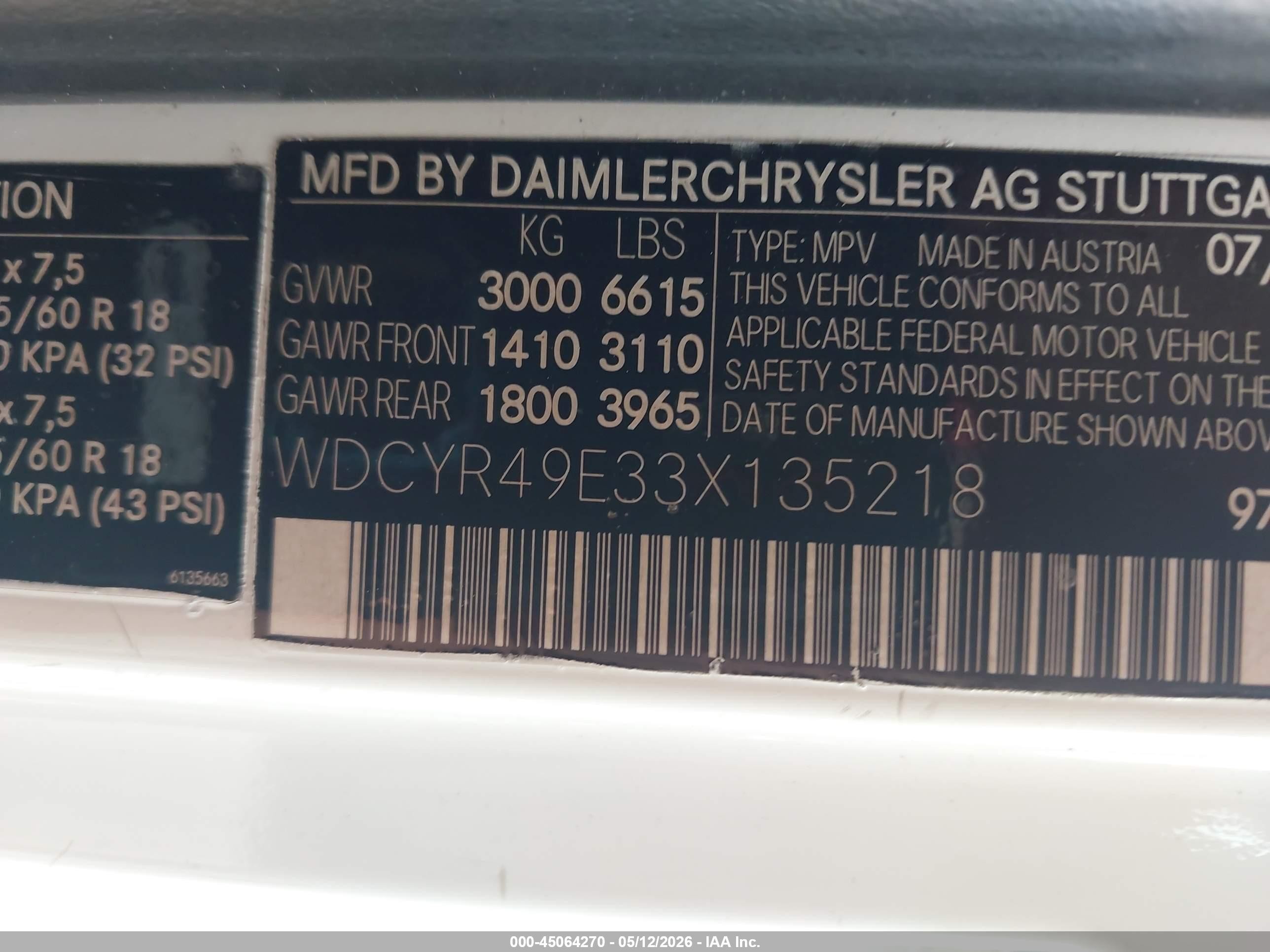 2003 Mercedes-benz G 500   White vin: WDCYR49E33X135218