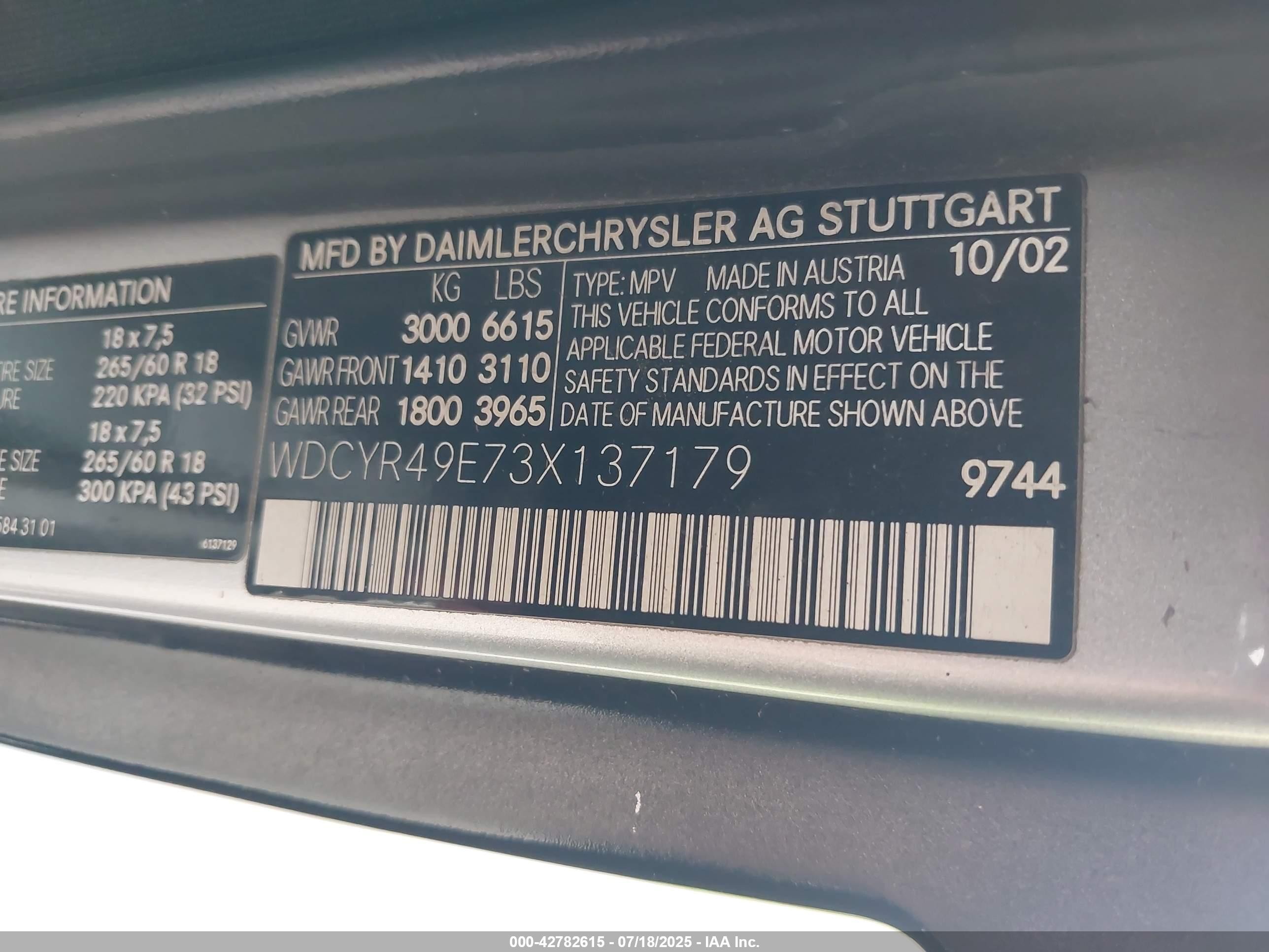 2003 Mercedes-benz G 500   Black vin: WDCYR49E73X137179
