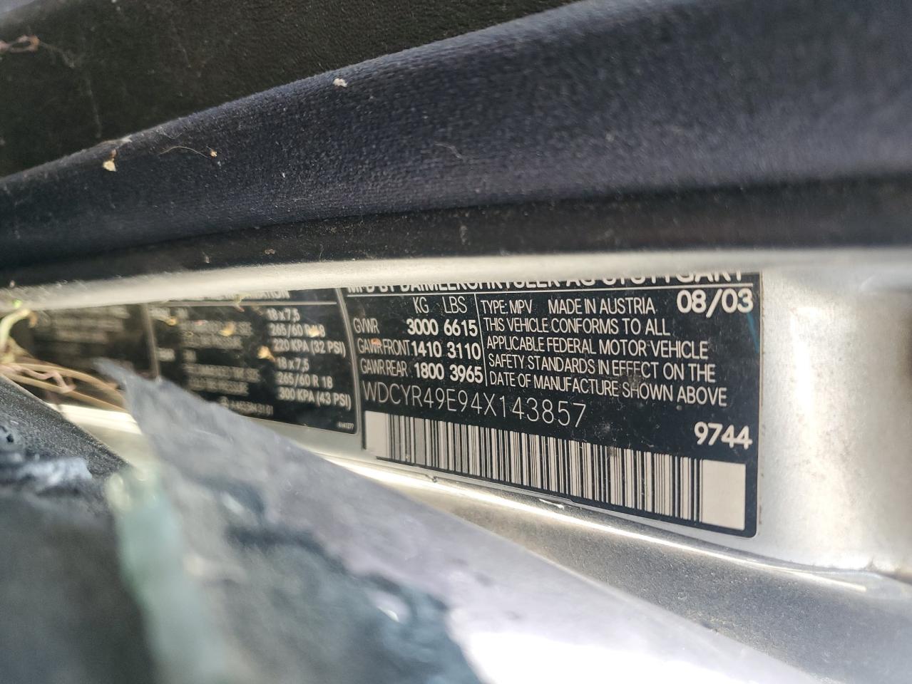 2004 Mercedes-benz G 500 Зеленый vin: WDCYR49E94X143857