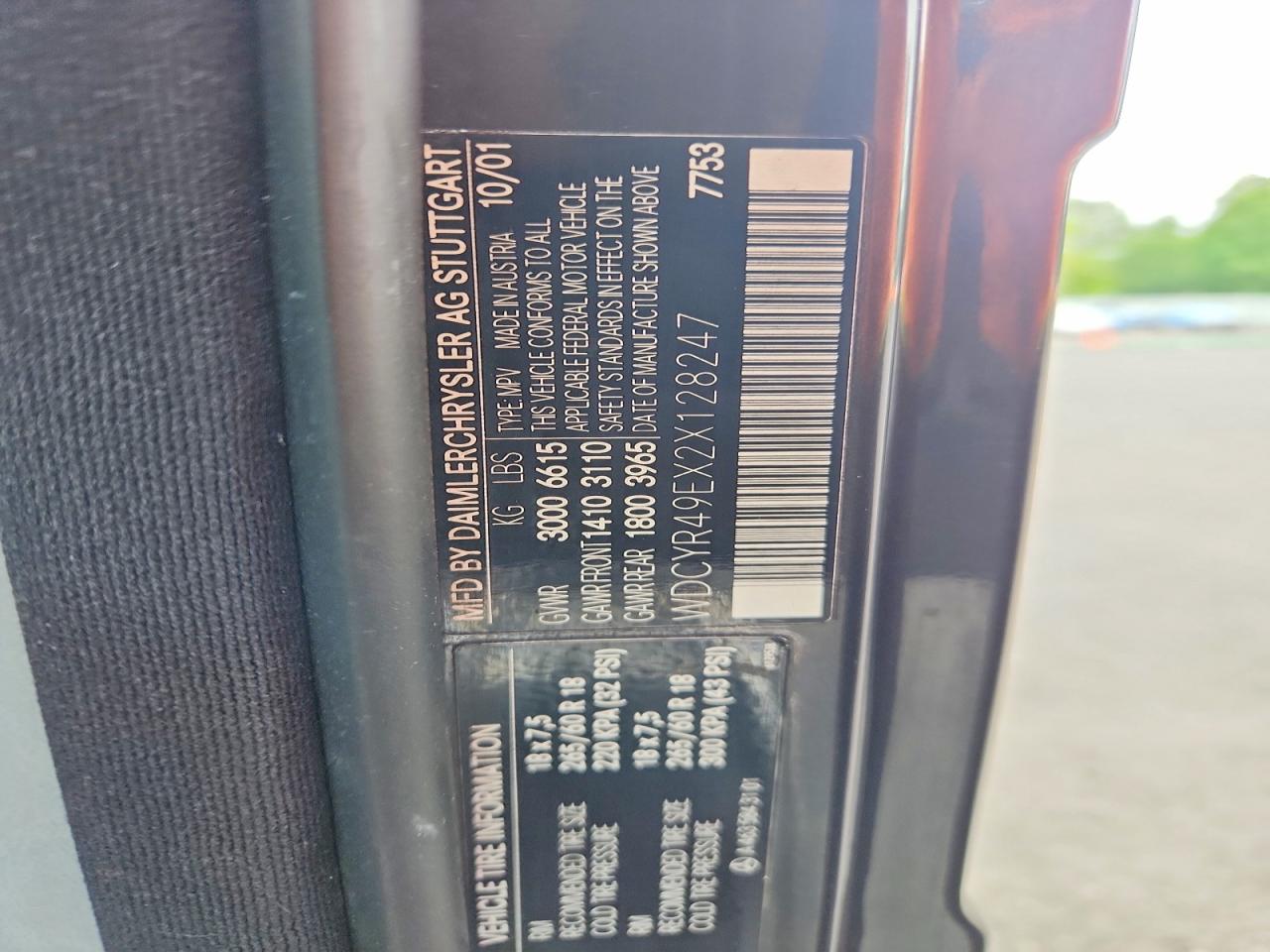 2002 Mercedes-benz G 500 Gray vin: WDCYR49EX2X128247