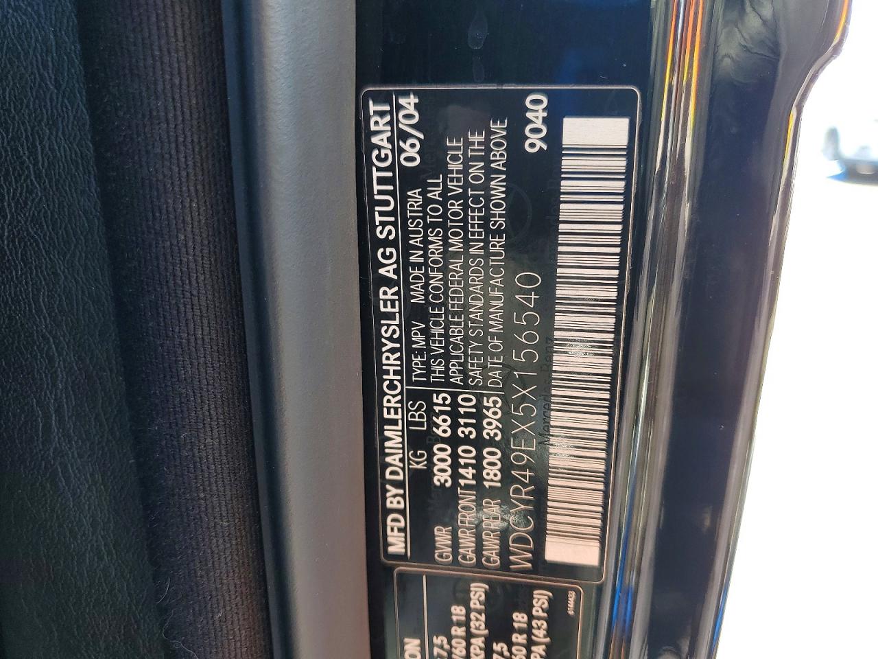 2005 Mercedes-benz G 500 Black vin: WDCYR49EX5X156540