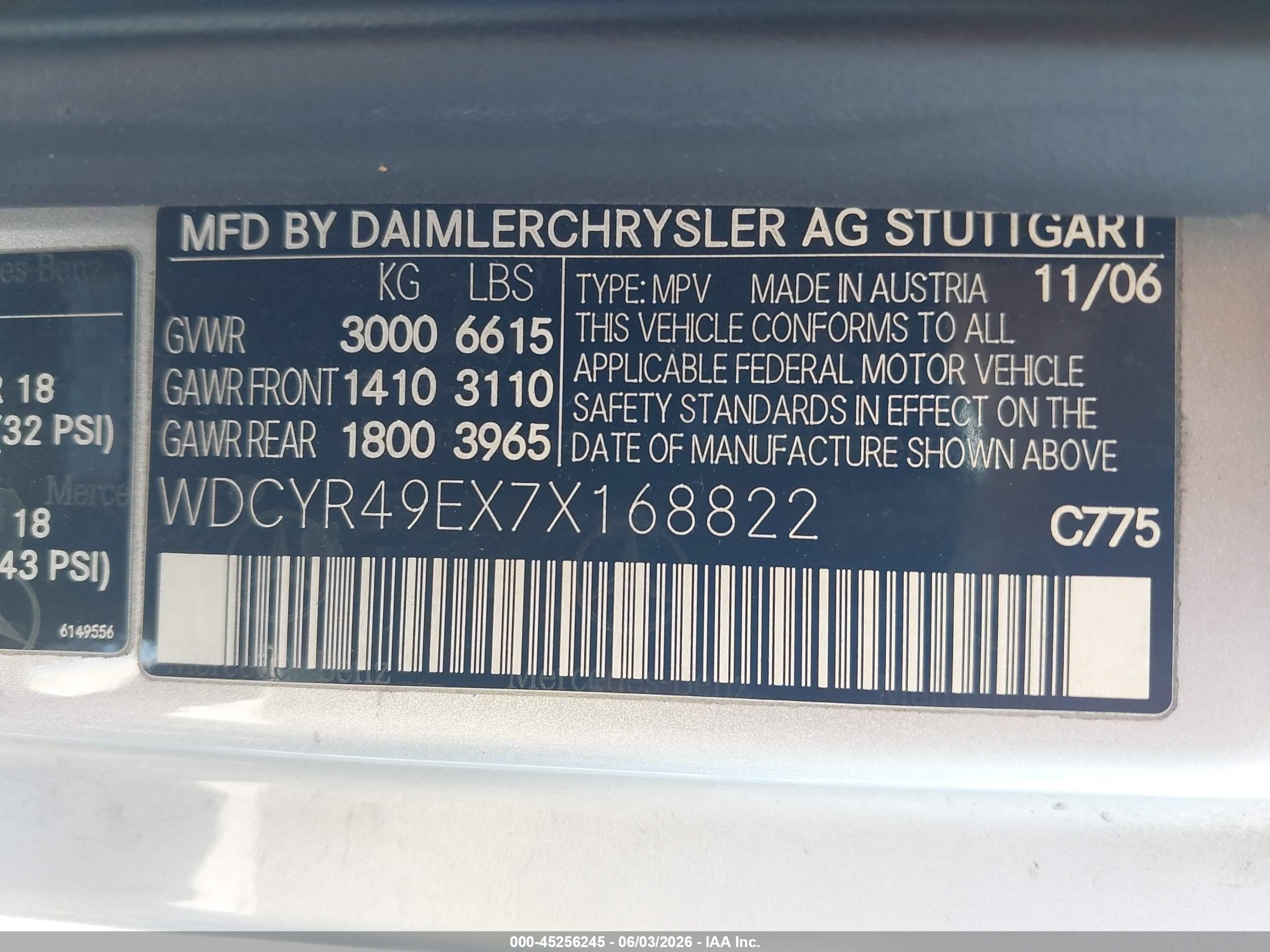 2007 Mercedes-benz G 500 4matic Серебряный vin: WDCYR49EX7X168822