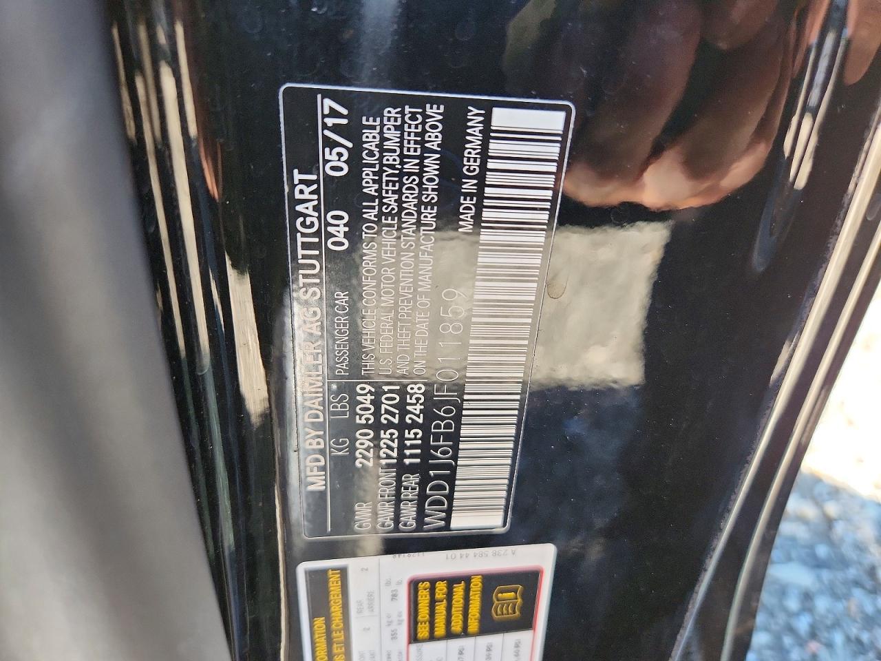 2018 Mercedes-benz E 400 Черный vin: WDD1J6FB6JF011859