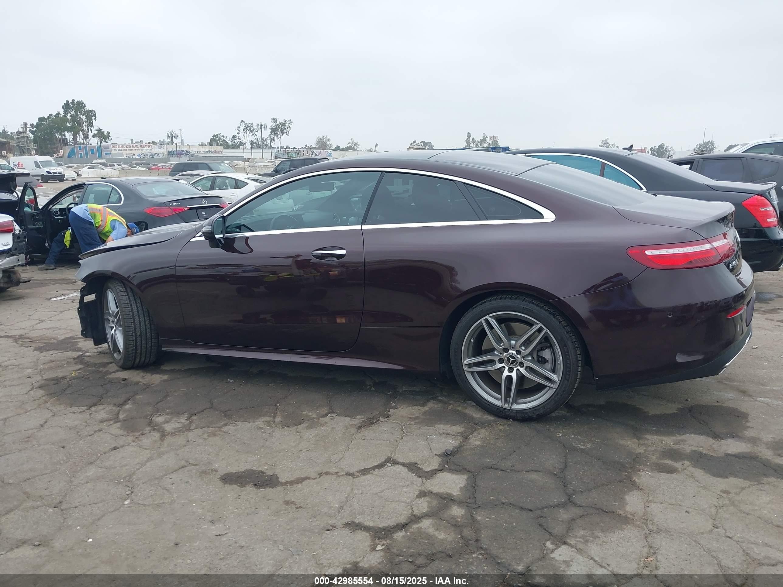 2019 Mercedes-benz E 450   Бордовый vin: WDD1J6HB5KF073588