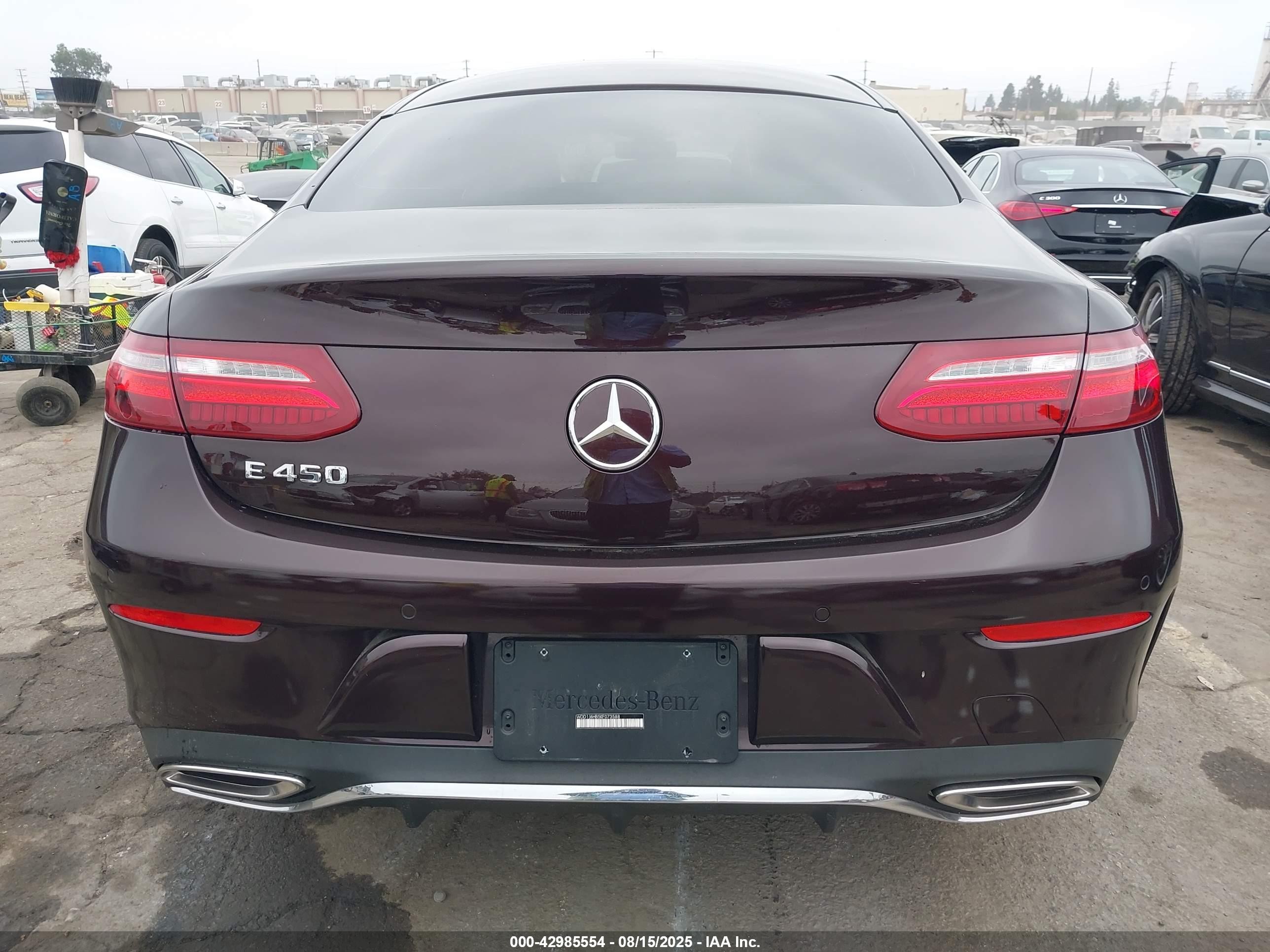 2019 Mercedes-benz E 450   Бордовый vin: WDD1J6HB5KF073588
