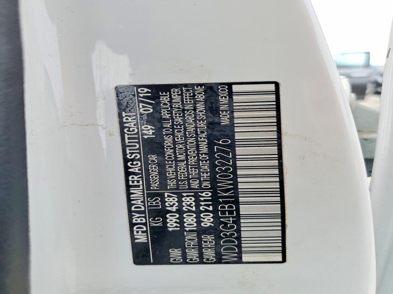 2019 Mercedes-benz A 220 White vin: WDD3G4EB1KW032276