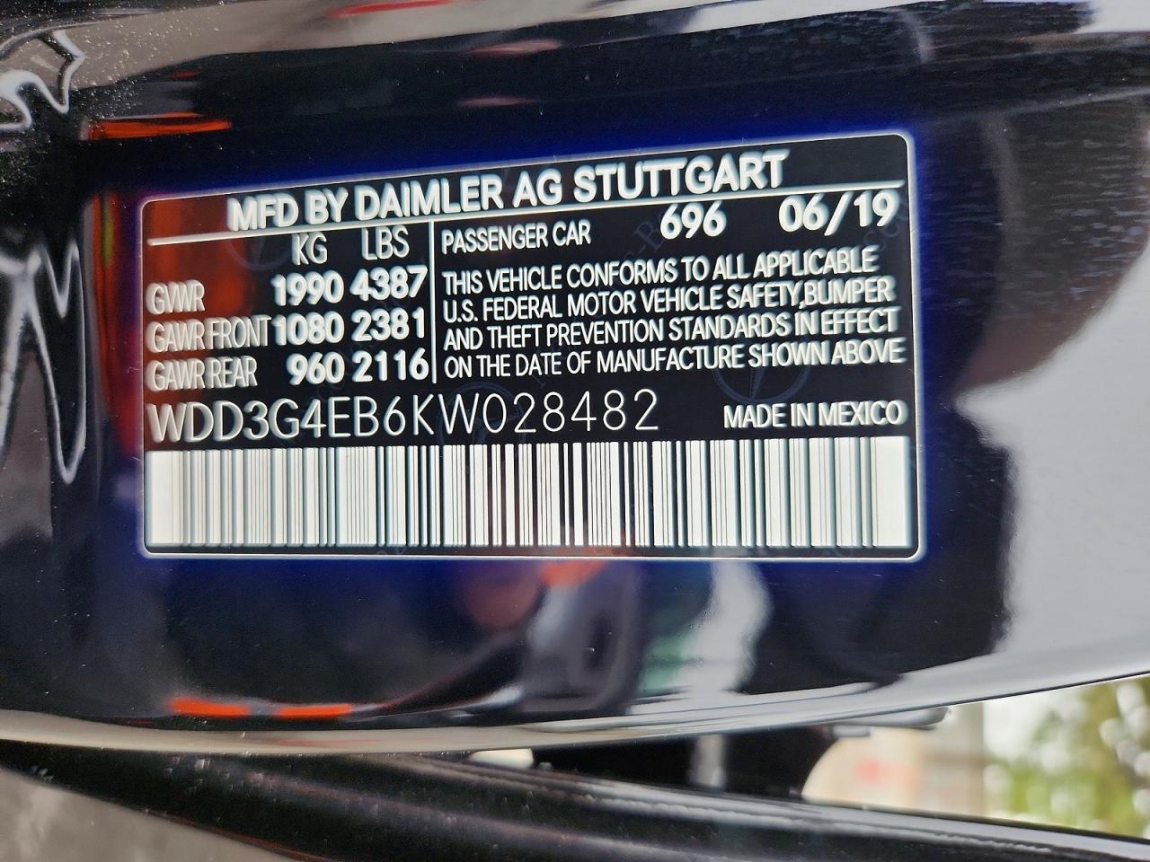 2019 Mercedes-benz A 220 Black vin: WDD3G4EB6KW028482