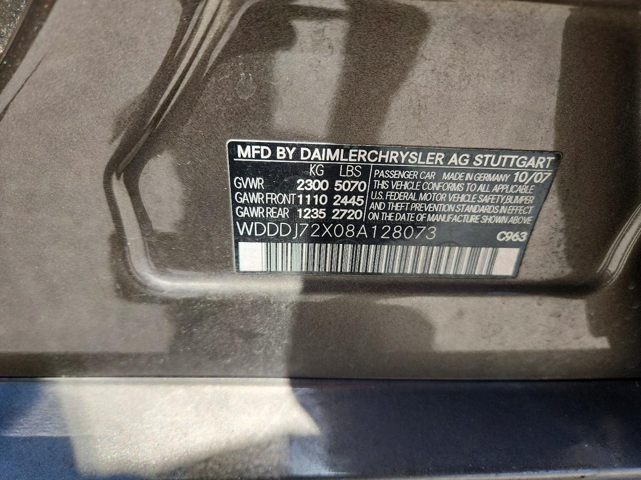2008 Mercedes-benz Cls 550 Gray vin: WDDDJ72X08A128073
