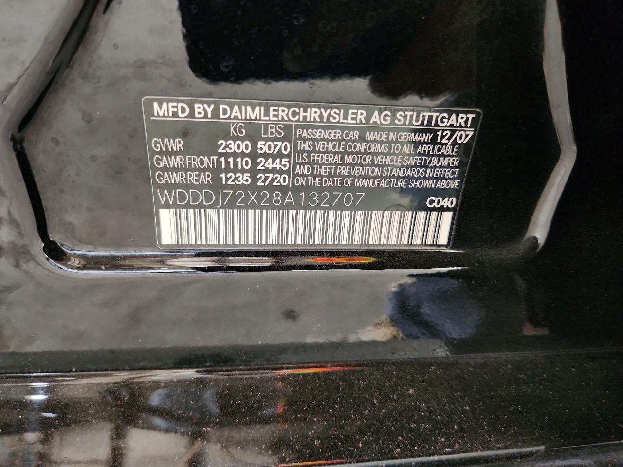 2008 Mercedes-benz Cls 550 Black vin: WDDDJ72X28A132707