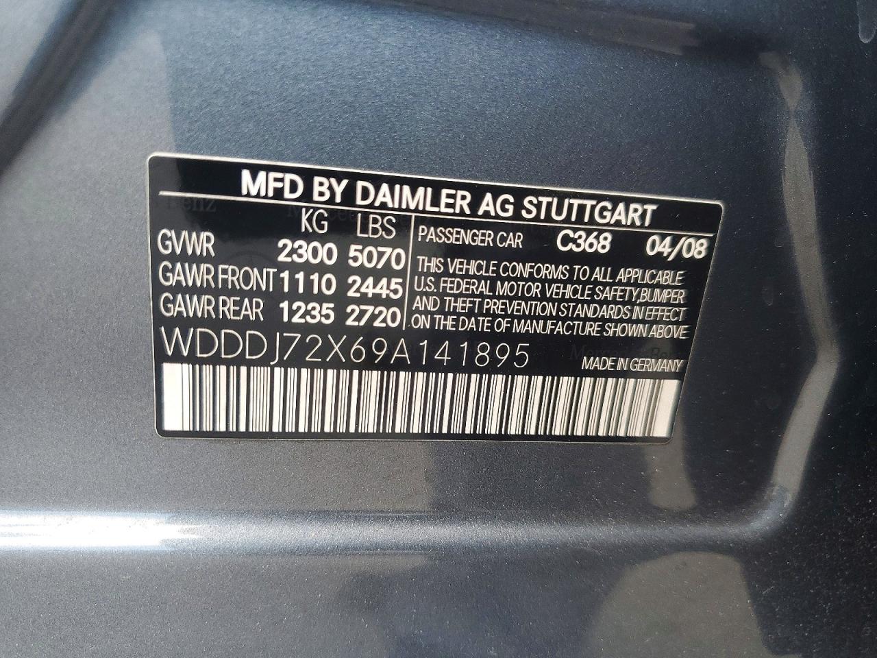 2009 Mercedes-benz Cls 550 Gray vin: WDDDJ72X69A141895