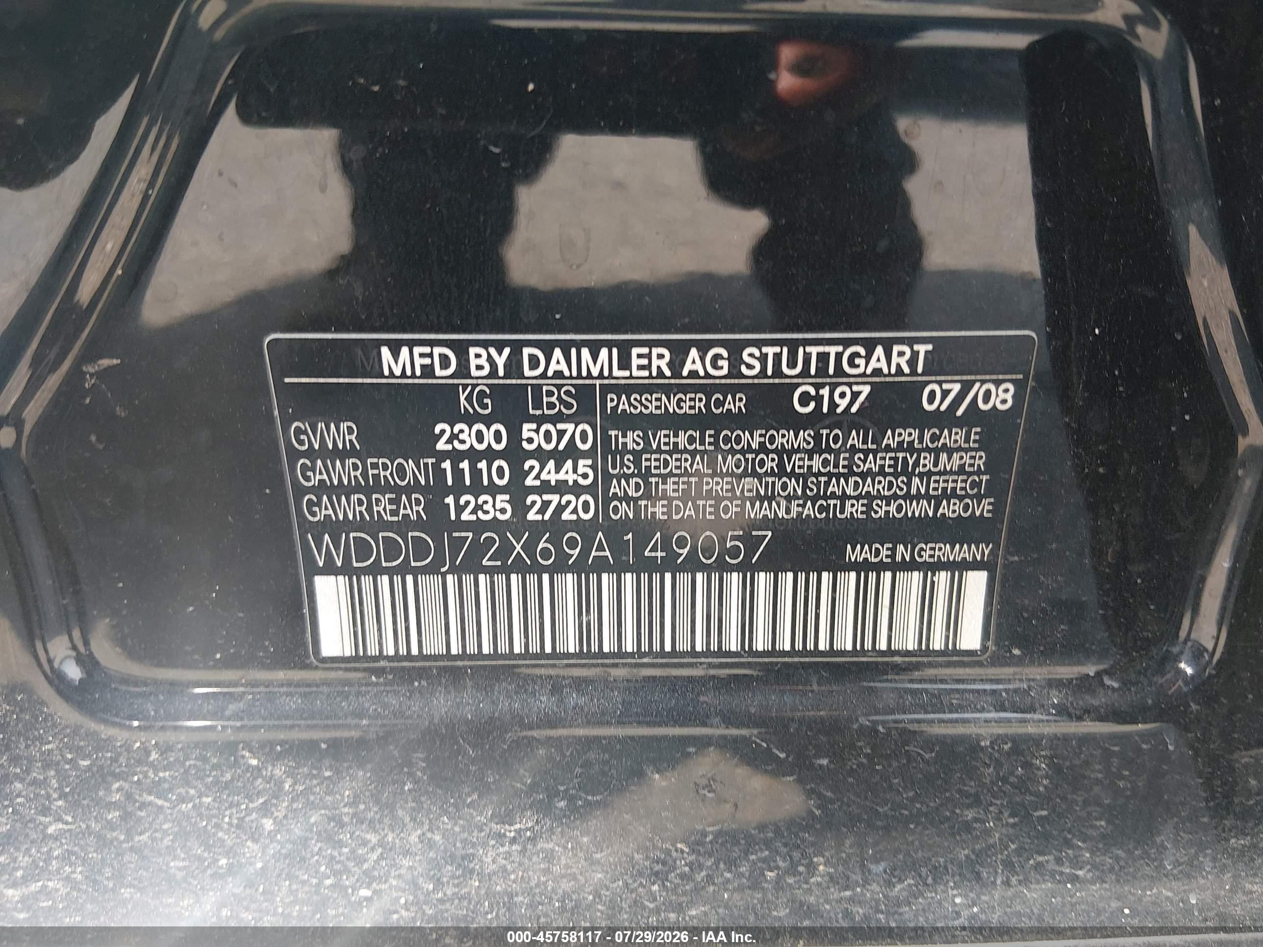 2009 Mercedes-benz Cls 550   Gray vin: WDDDJ72X69A149057