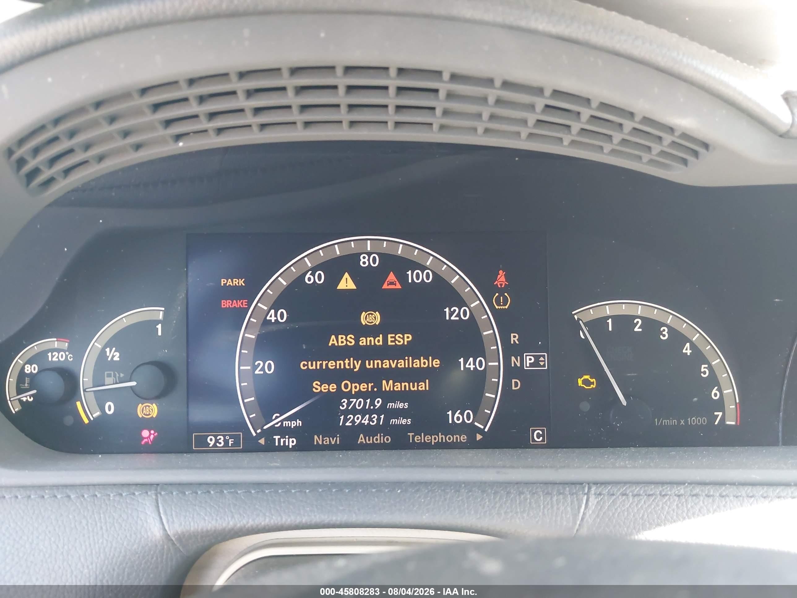 2007 Mercedes-benz Cl 550   Black vin: WDDEJ71X47A001556