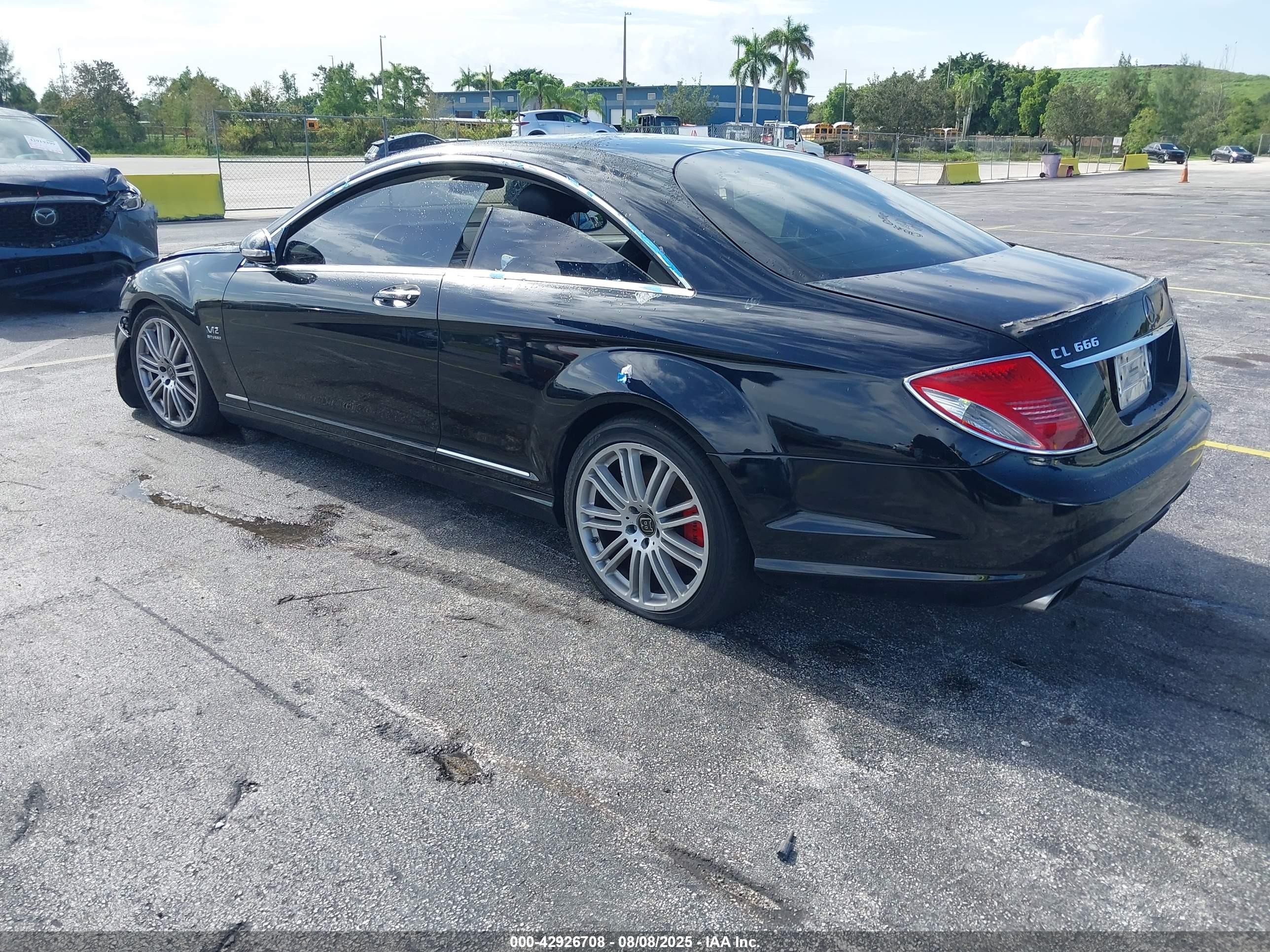 2008 Mercedes-benz Cl 600   Black vin: WDDEJ76X78A011282