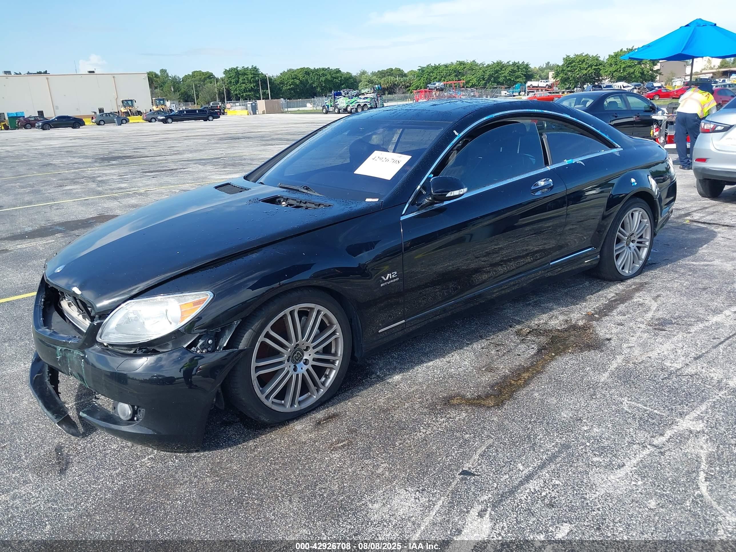 2008 Mercedes-benz Cl 600   Black vin: WDDEJ76X78A011282