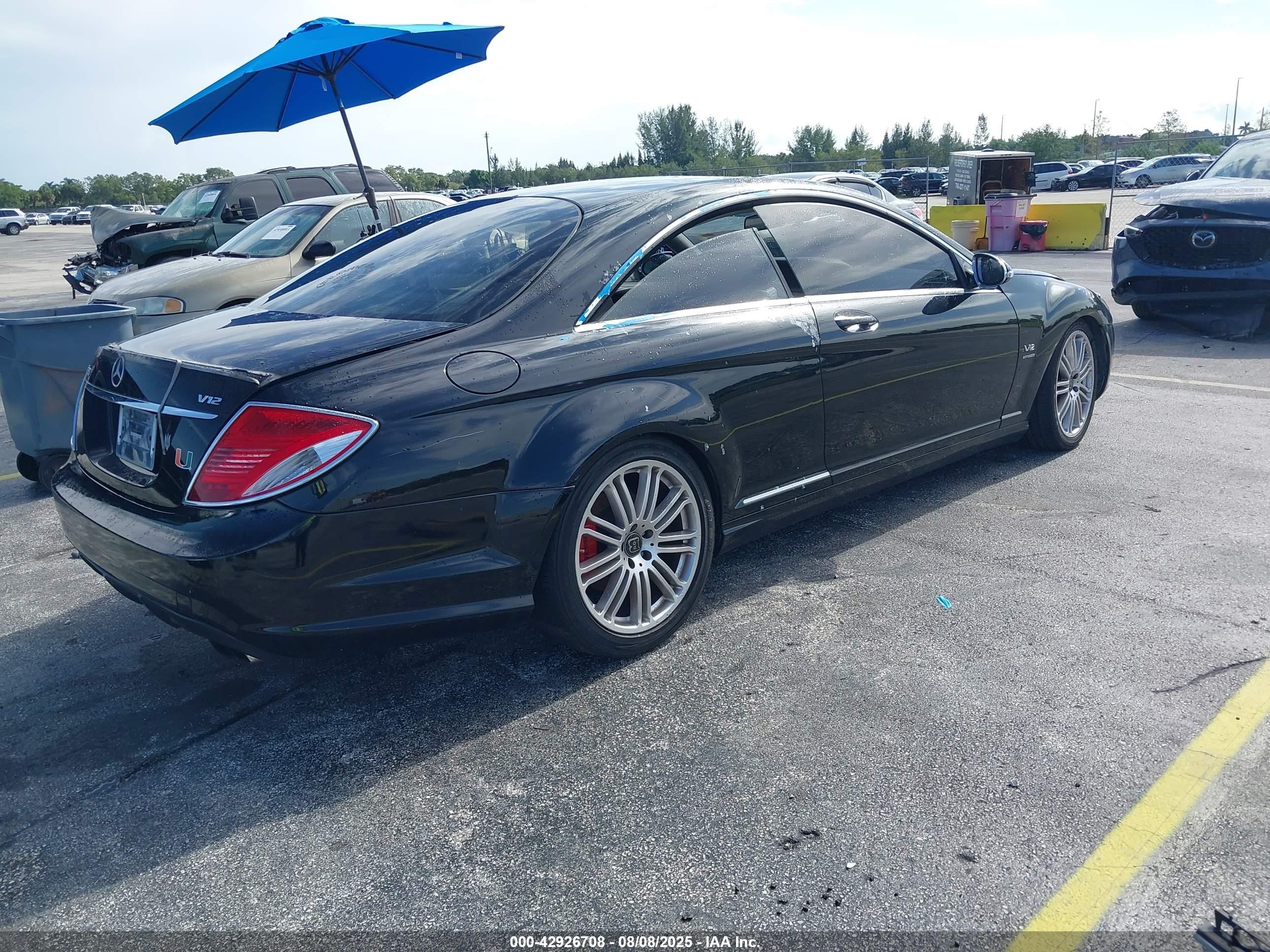 2008 Mercedes-benz Cl 600   Black vin: WDDEJ76X78A011282