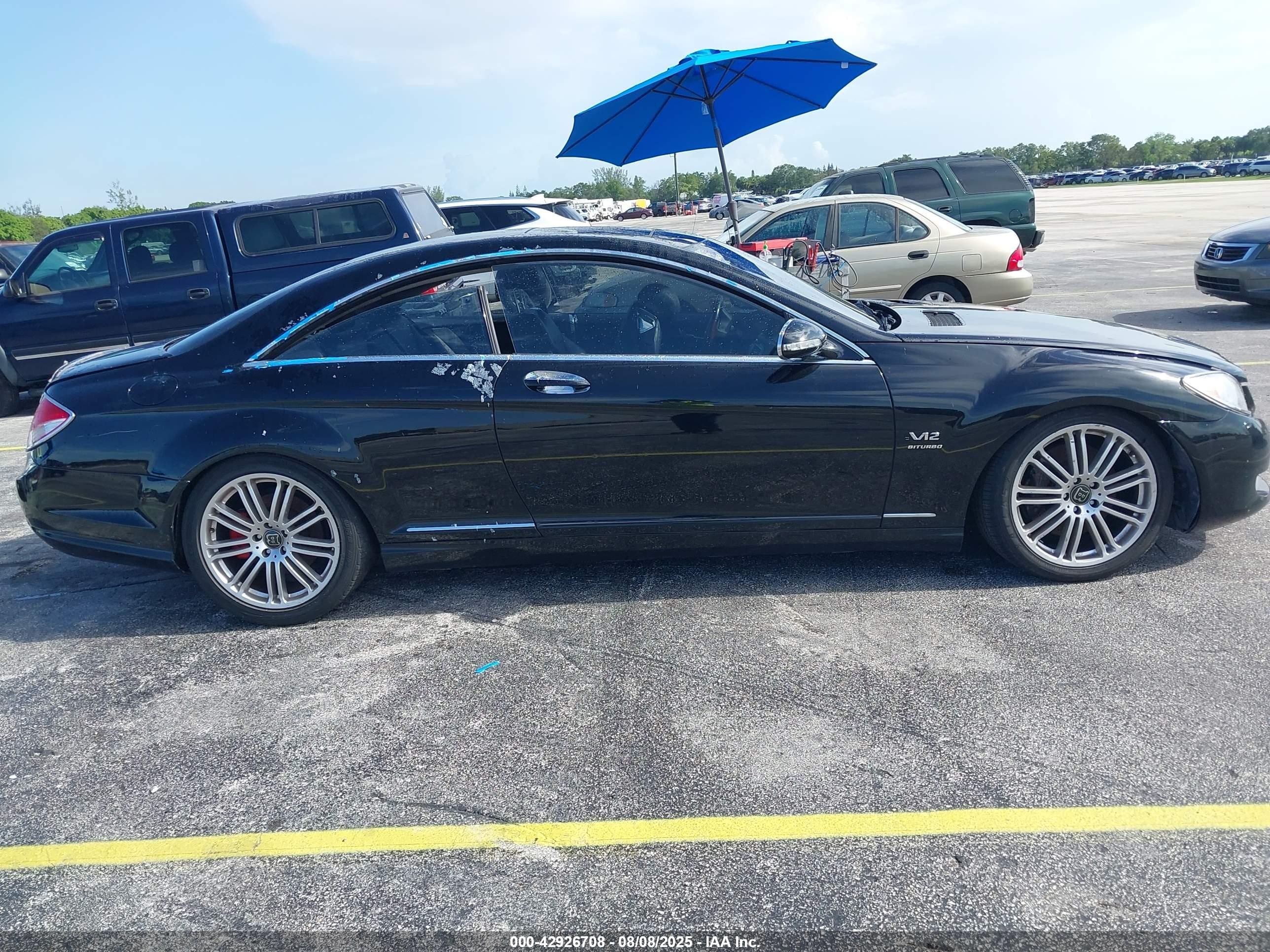 2008 Mercedes-benz Cl 600   Black vin: WDDEJ76X78A011282