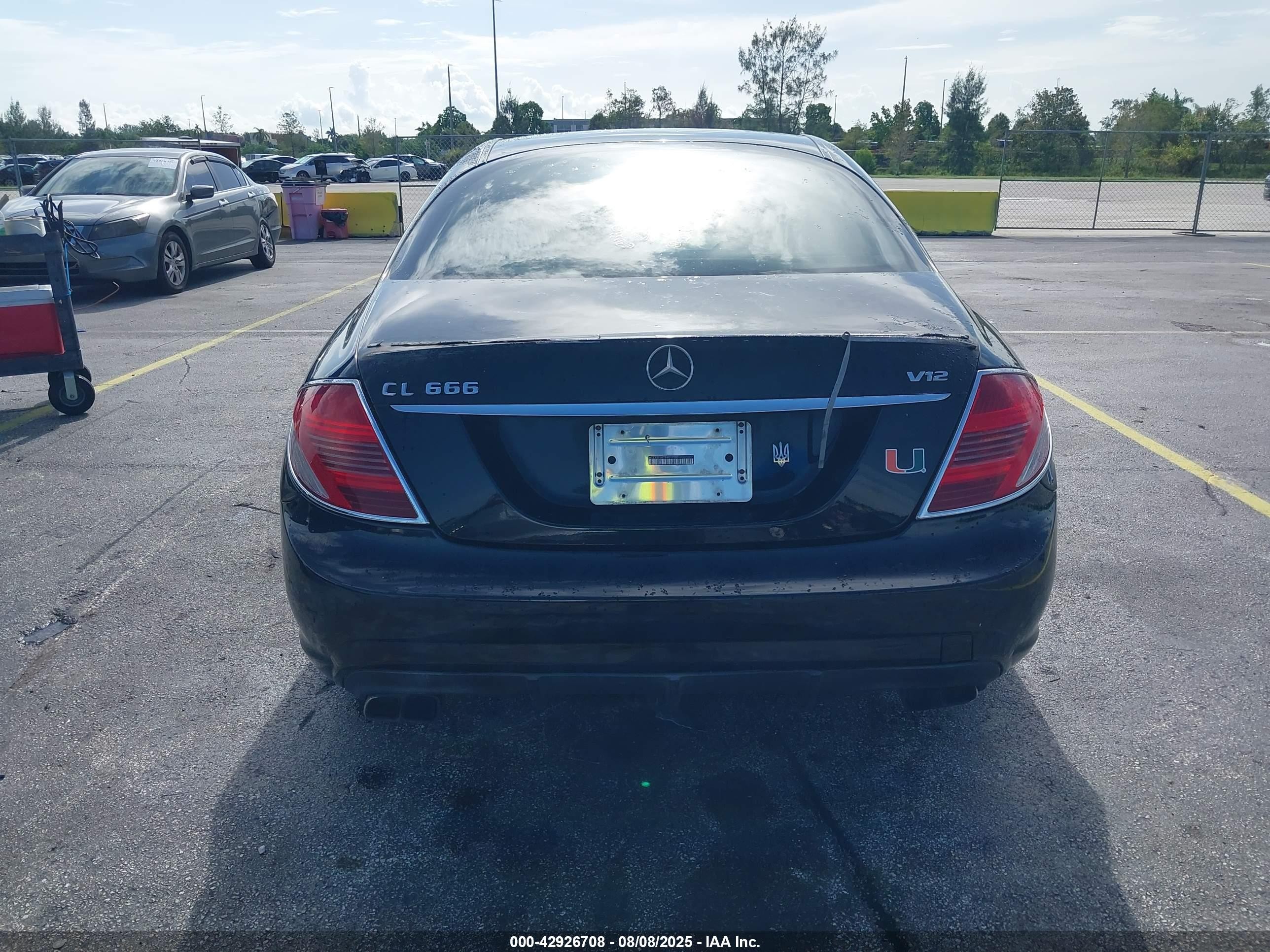 2008 Mercedes-benz Cl 600   Black vin: WDDEJ76X78A011282
