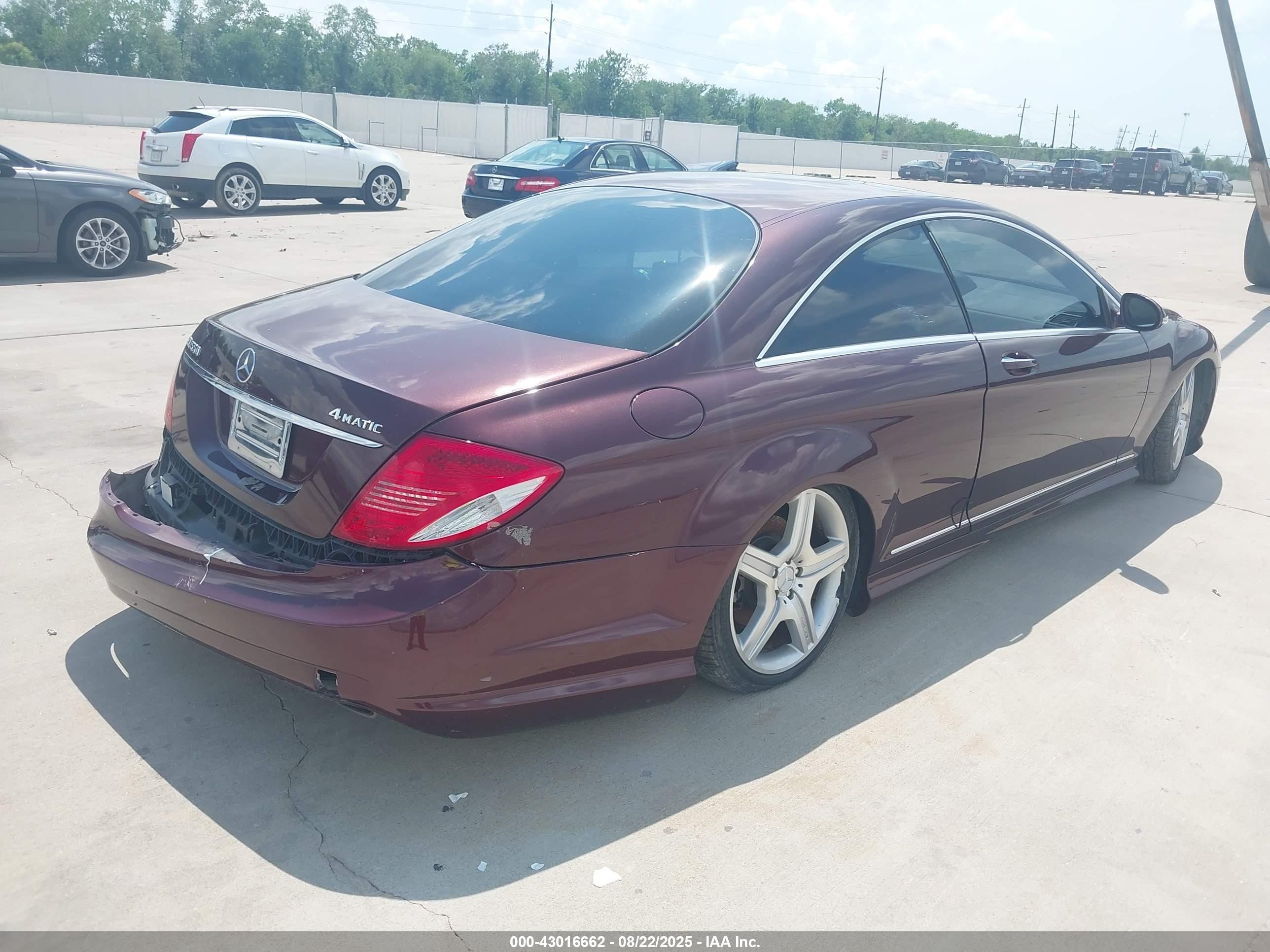 2009 Mercedes-benz Cl 550 4matic Темно-бордовый vin: WDDEJ86X59A022756