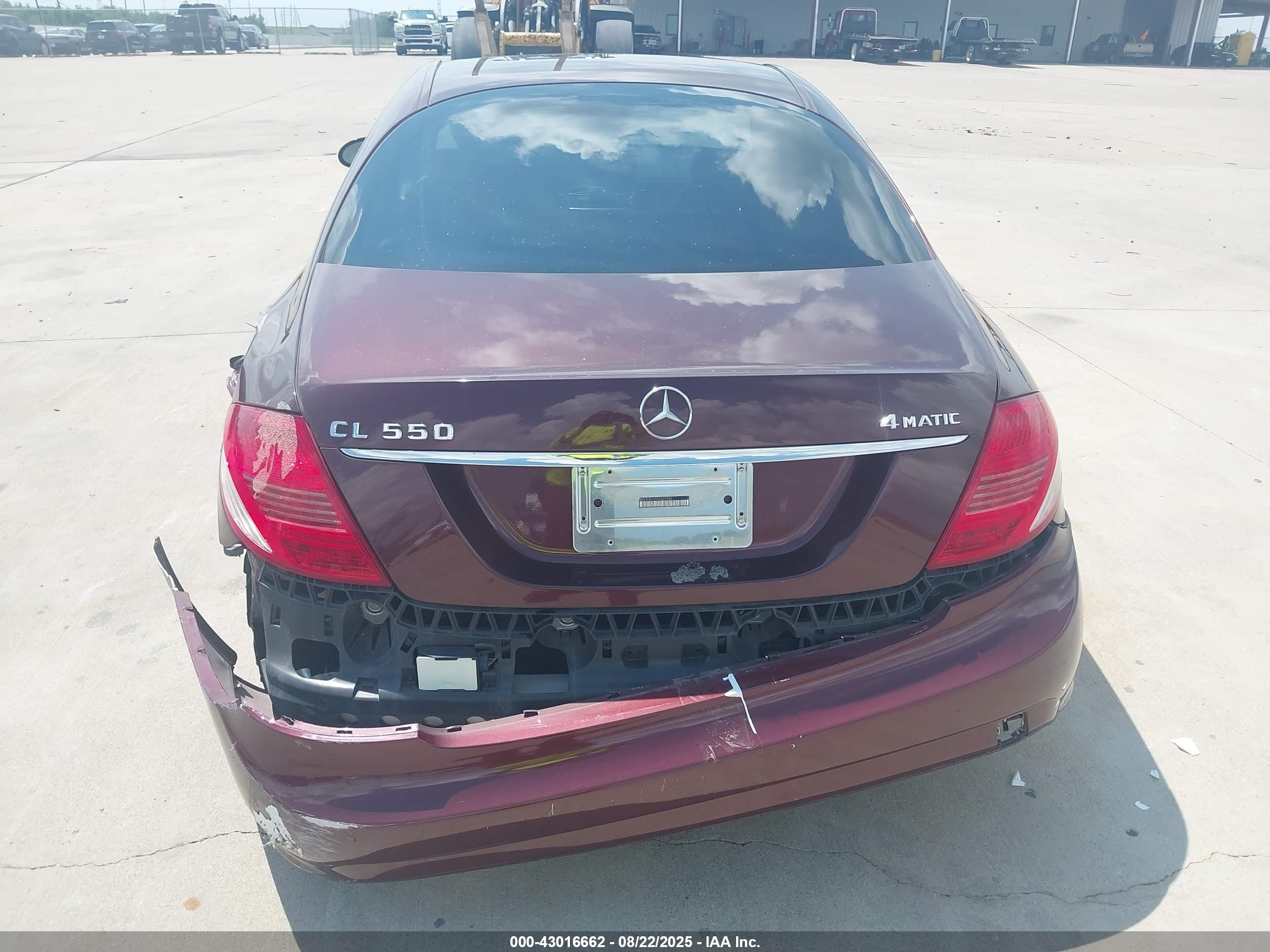 2009 Mercedes-benz Cl 550 4matic Темно-бордовый vin: WDDEJ86X59A022756
