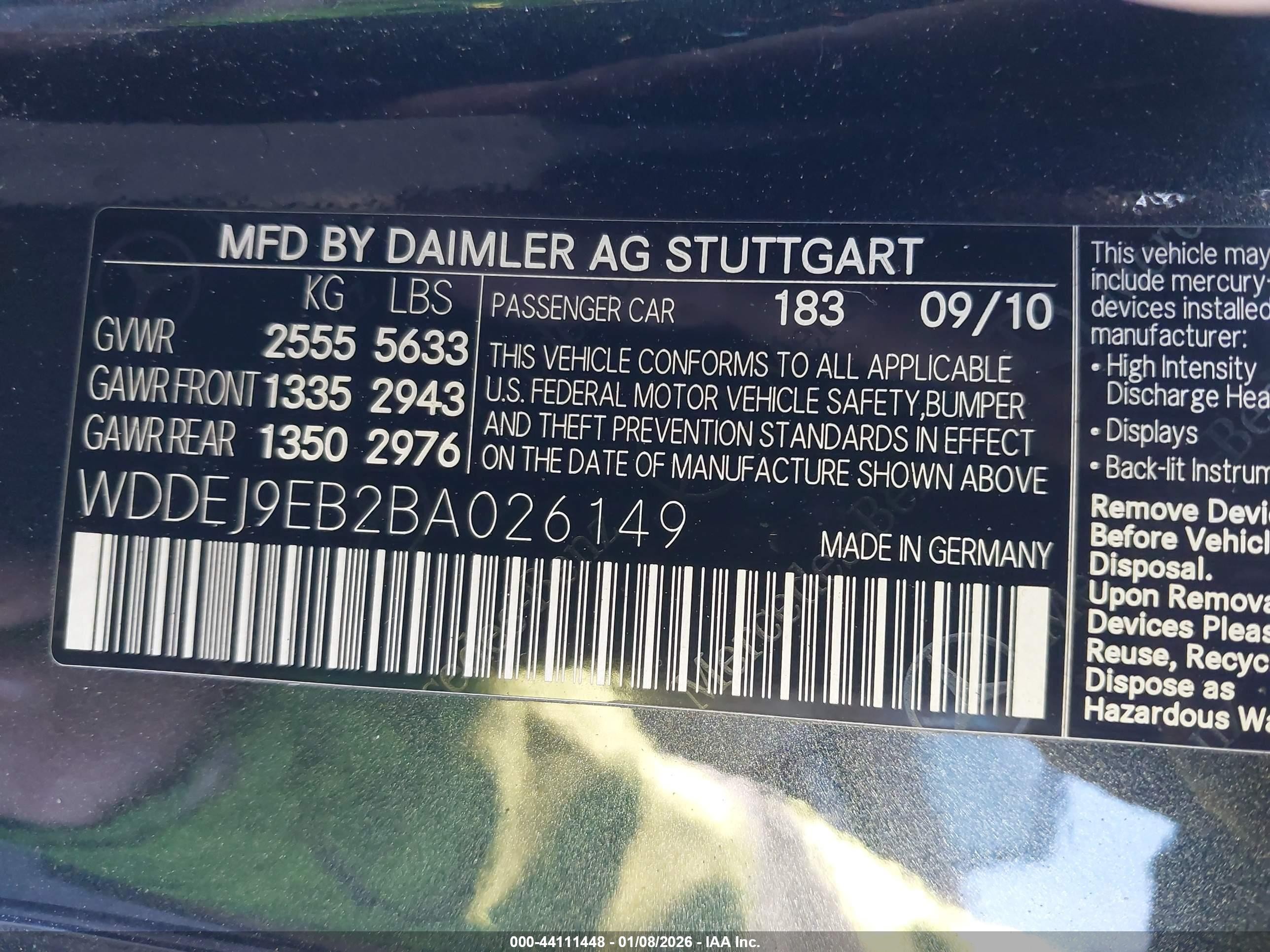 2011 Mercedes-benz Cl 550 4matic Black vin: WDDEJ9EB2BA026149