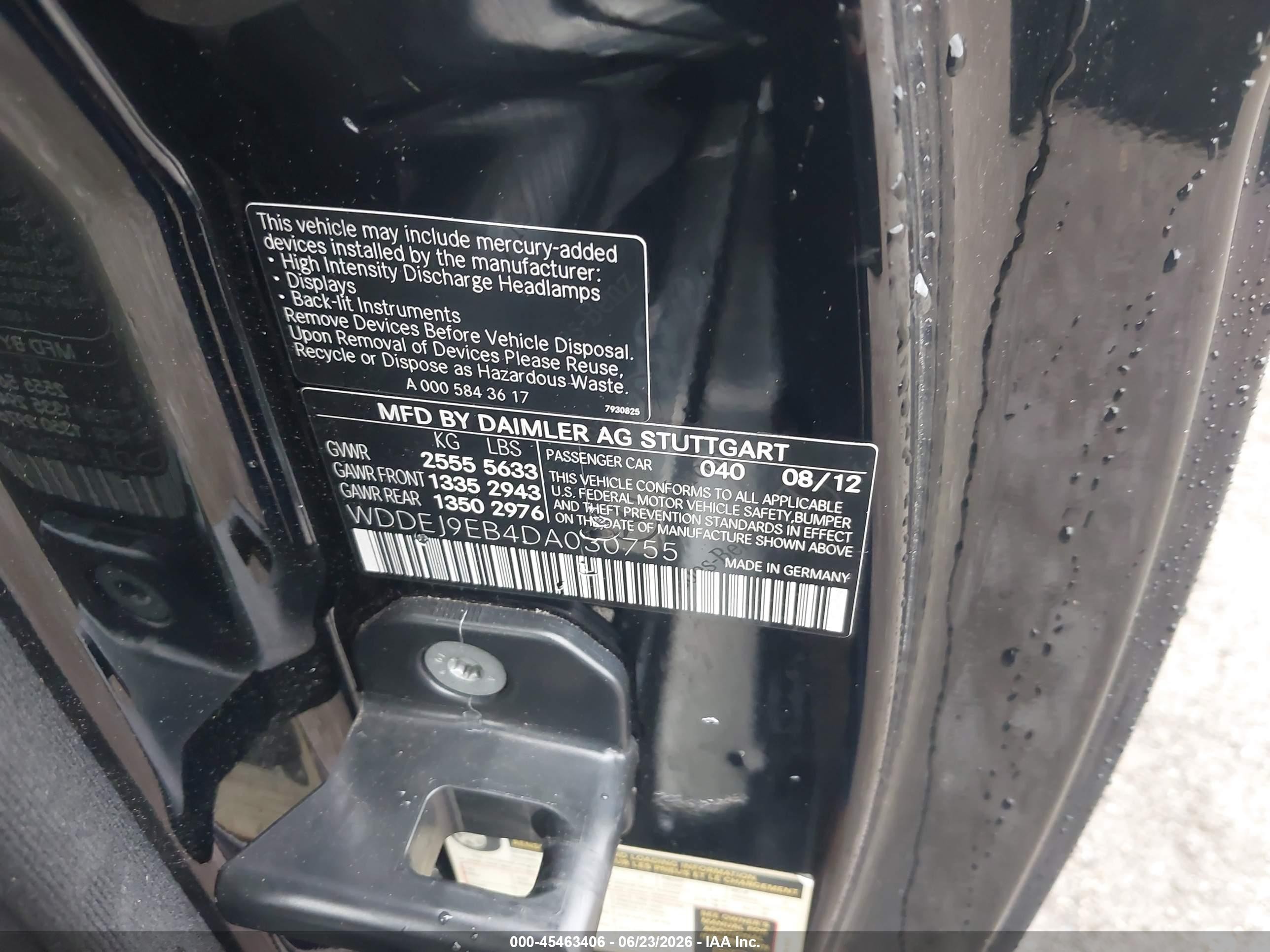 2013 Mercedes-benz Cl 550 4matic Black vin: WDDEJ9EB4DA030755