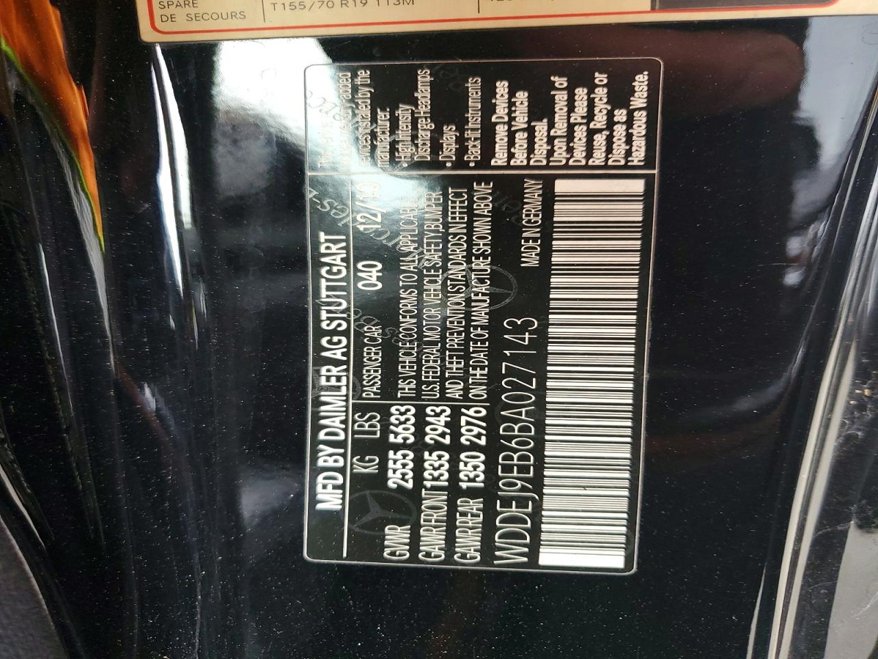 2011 Mercedes-benz Cl 550 4matic Black vin: WDDEJ9EB6BA027143