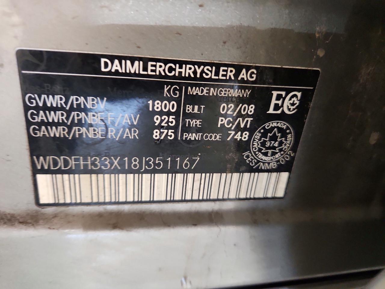 2008 Mercedes-benz B200 Silver vin: WDDFH33X18J351167
