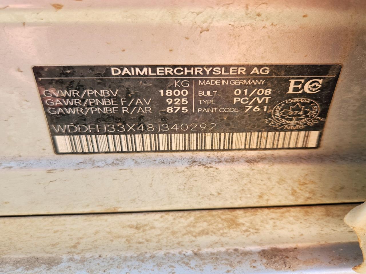 2008 Mercedes-benz B200 Silver vin: WDDFH33X48J340292