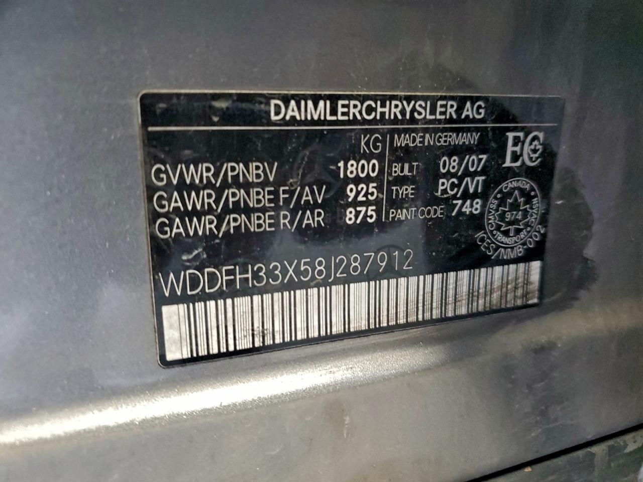 2008 Mercedes-benz B200 Gray vin: WDDFH33X58J287912