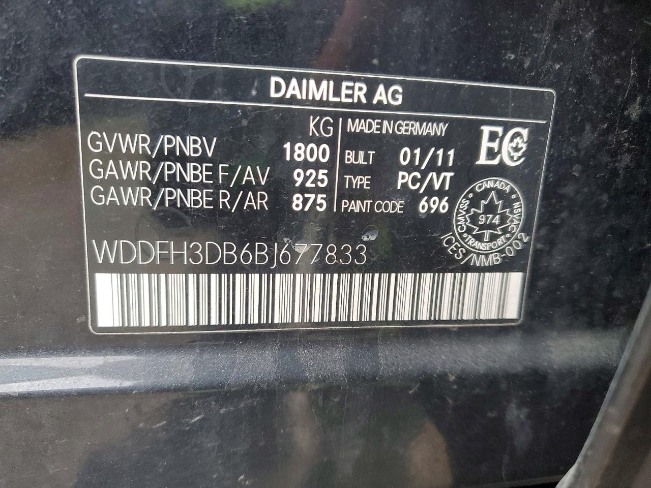 2011 Mercedes Benz B200 Black vin: WDDFH3DB6BJ677833