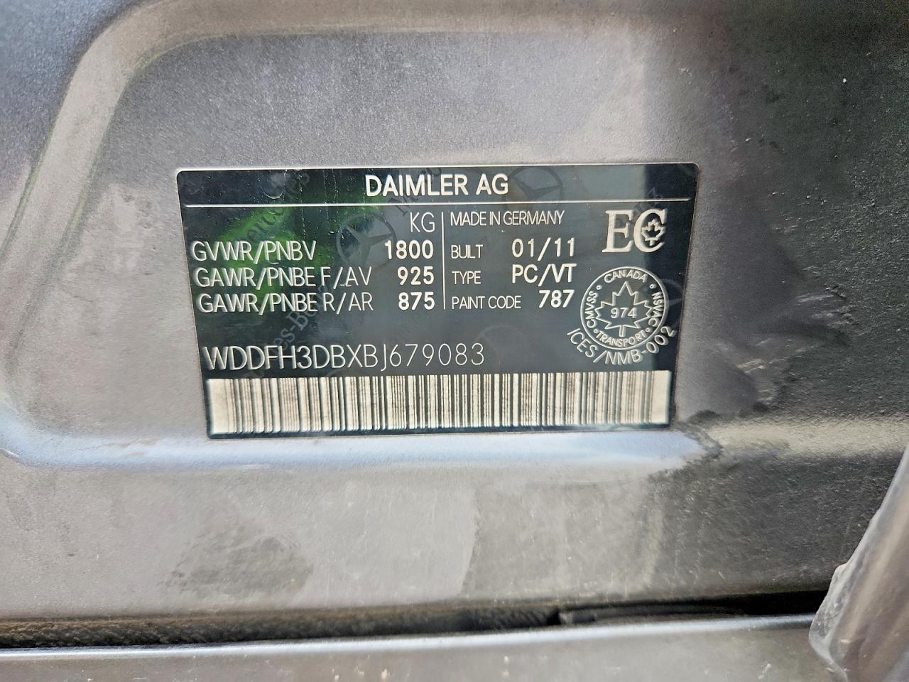 2011 Mercedes-benz B200 Gray vin: WDDFH3DBXBJ679083