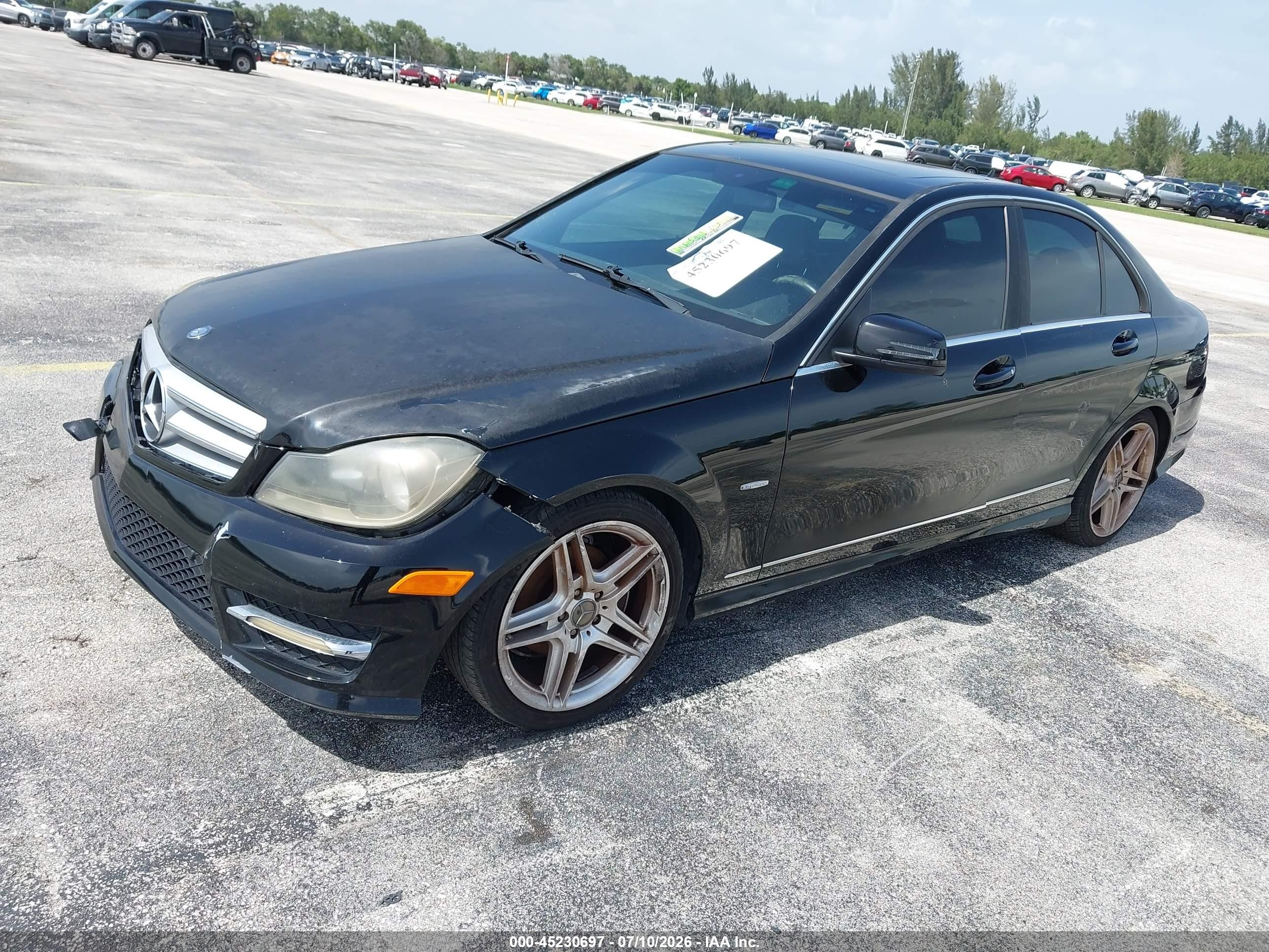 2012 Mercedes-benz C 250 Luxury/sport Black vin: WDDGF4HB0CA604646