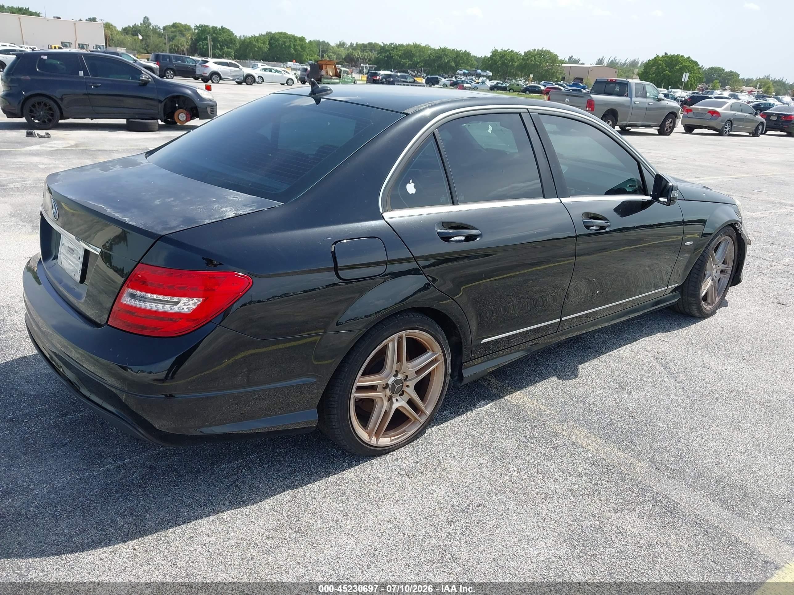 2012 Mercedes-benz C 250 Luxury/sport Black vin: WDDGF4HB0CA604646