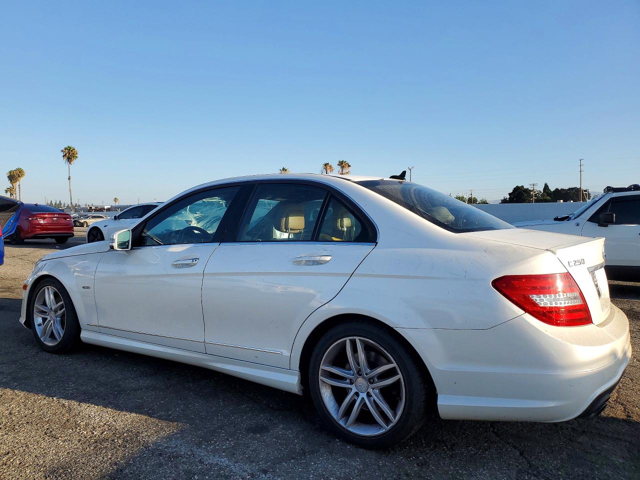 2012 Mercedes-benz C 250 White vin: WDDGF4HB0CR222747