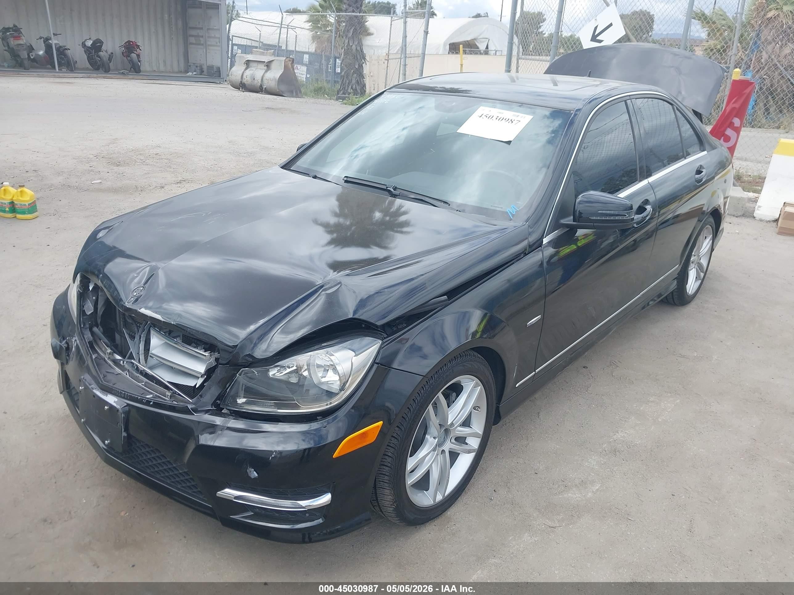 2012 Mercedes-benz C 250 Sport Black vin: WDDGF4HB0CR235224