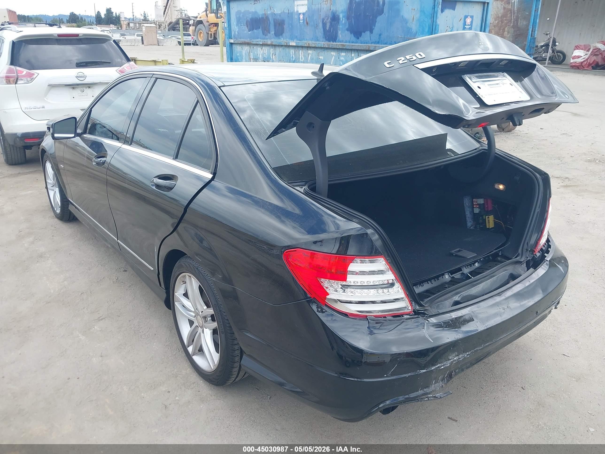 2012 Mercedes-benz C 250 Sport Black vin: WDDGF4HB0CR235224