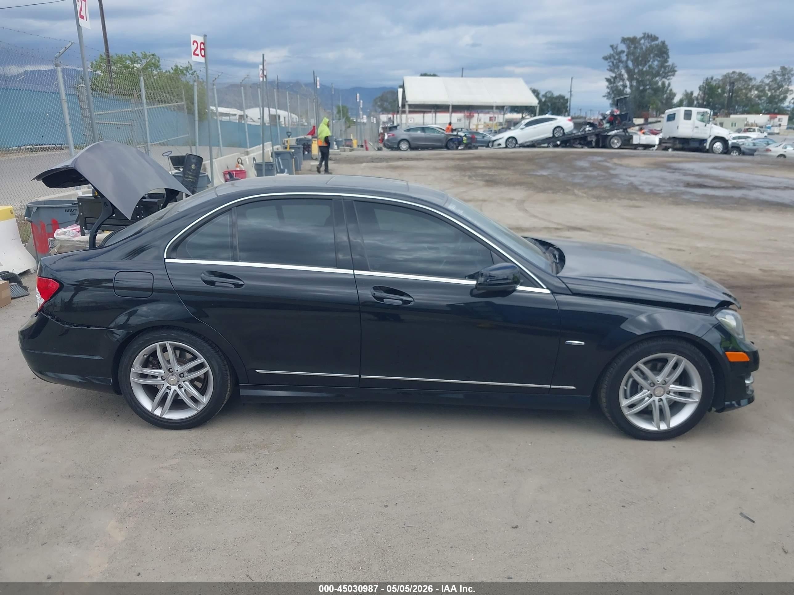 2012 Mercedes-benz C 250 Sport Black vin: WDDGF4HB0CR235224