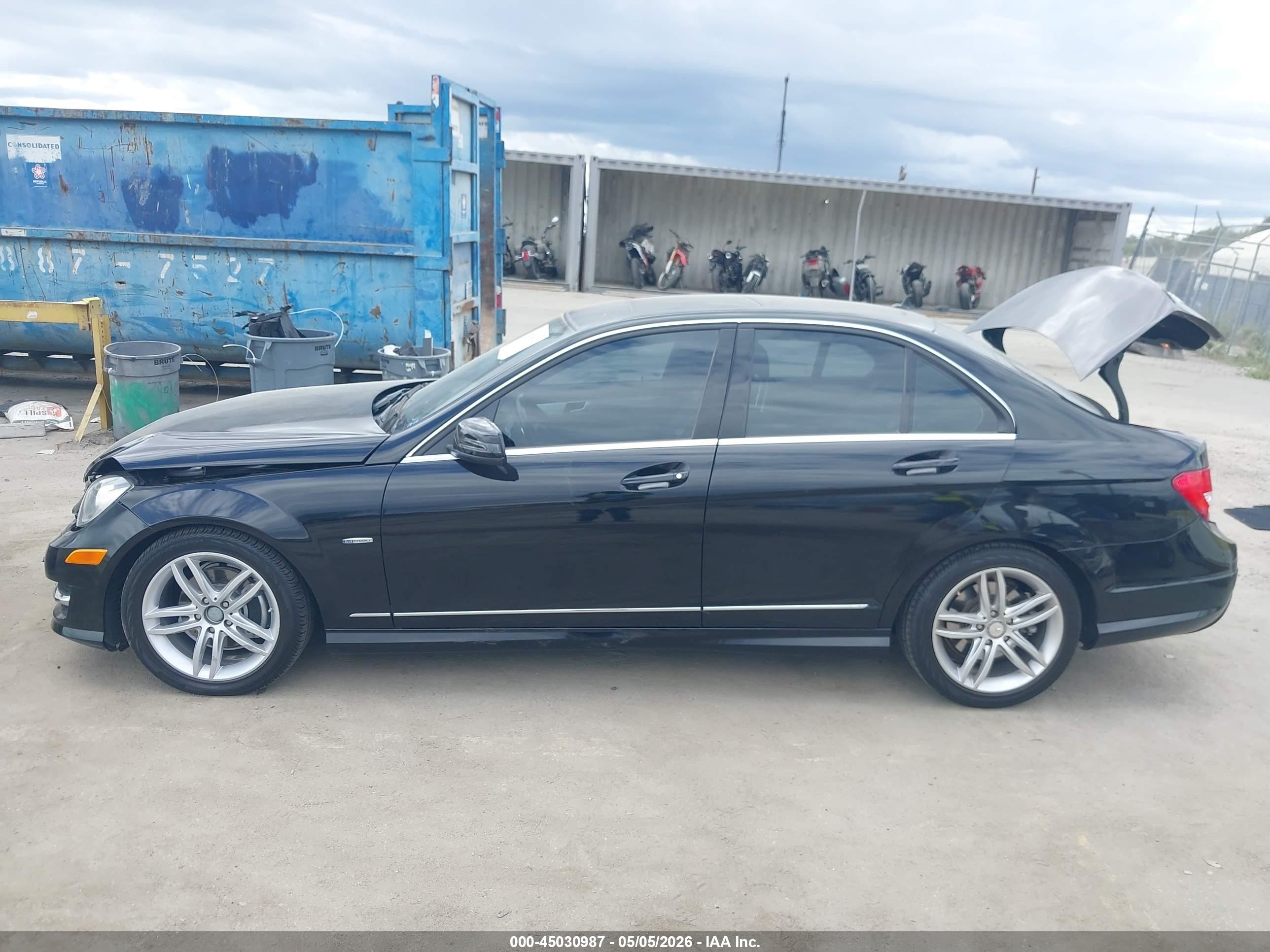 2012 Mercedes-benz C 250 Sport Black vin: WDDGF4HB0CR235224