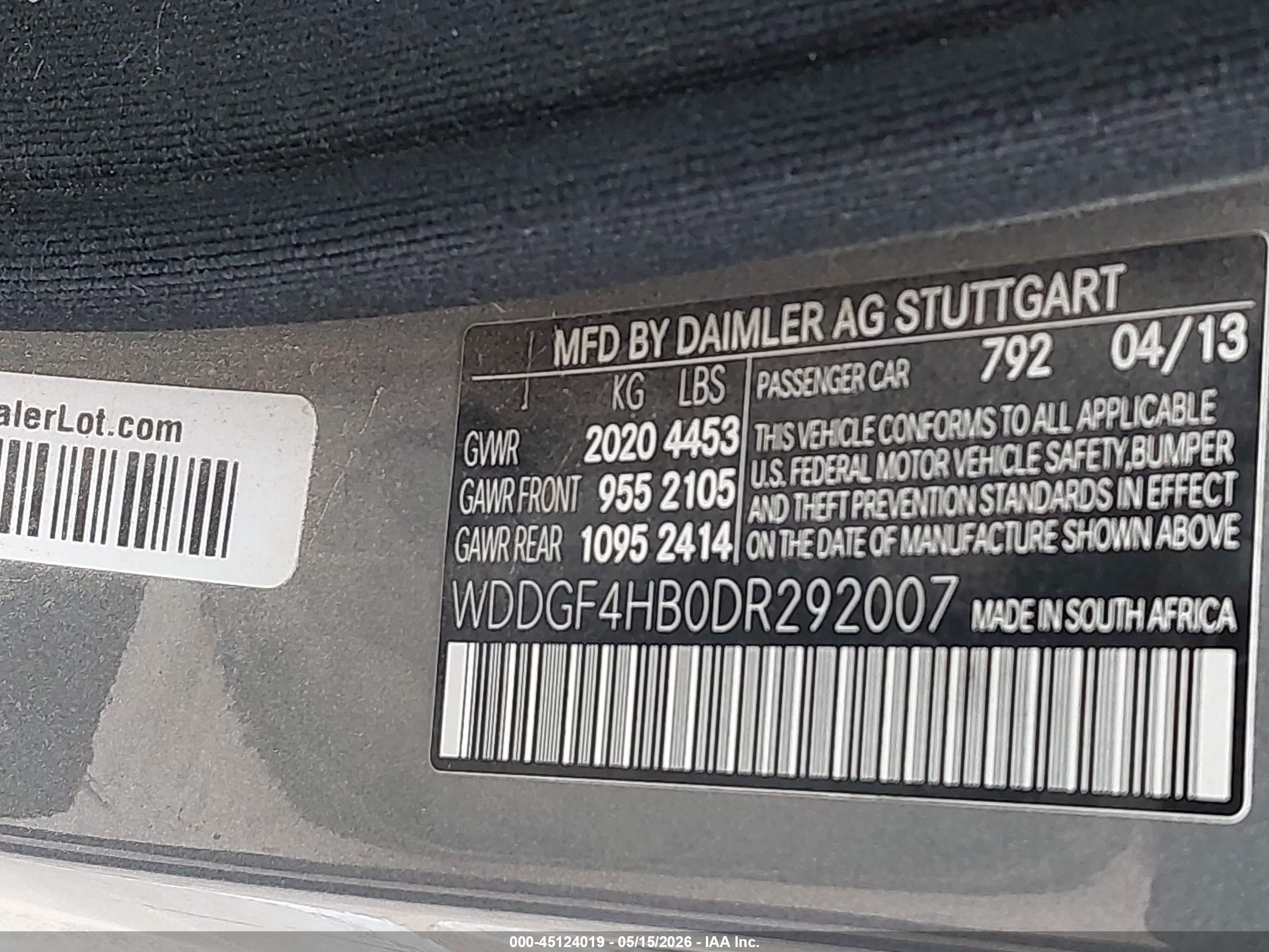 2013 Mercedes-benz C 250 Sport Серый vin: WDDGF4HB0DR292007