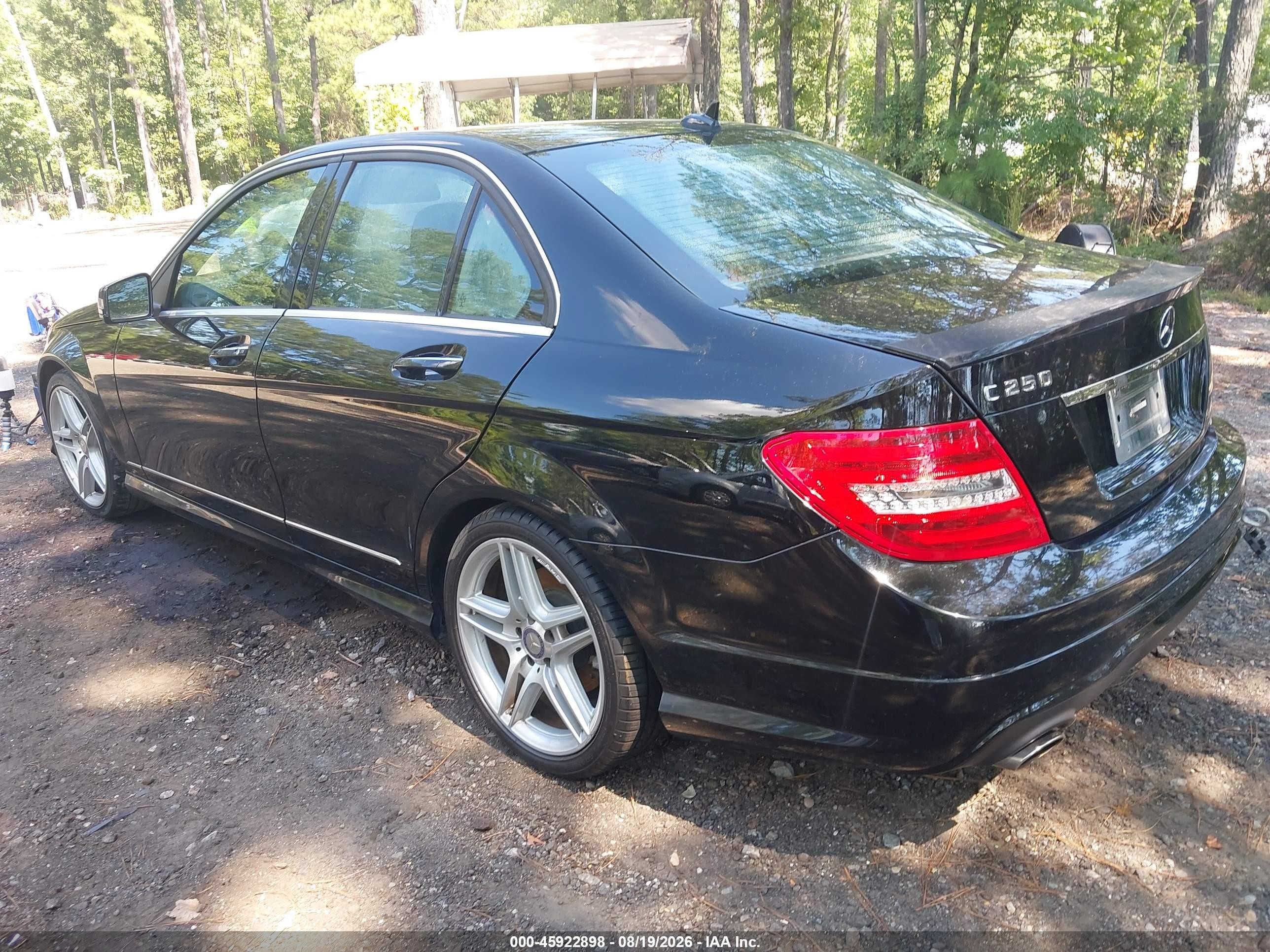 2014 Mercedes-benz C 250 Sport Black vin: WDDGF4HB0EG201749