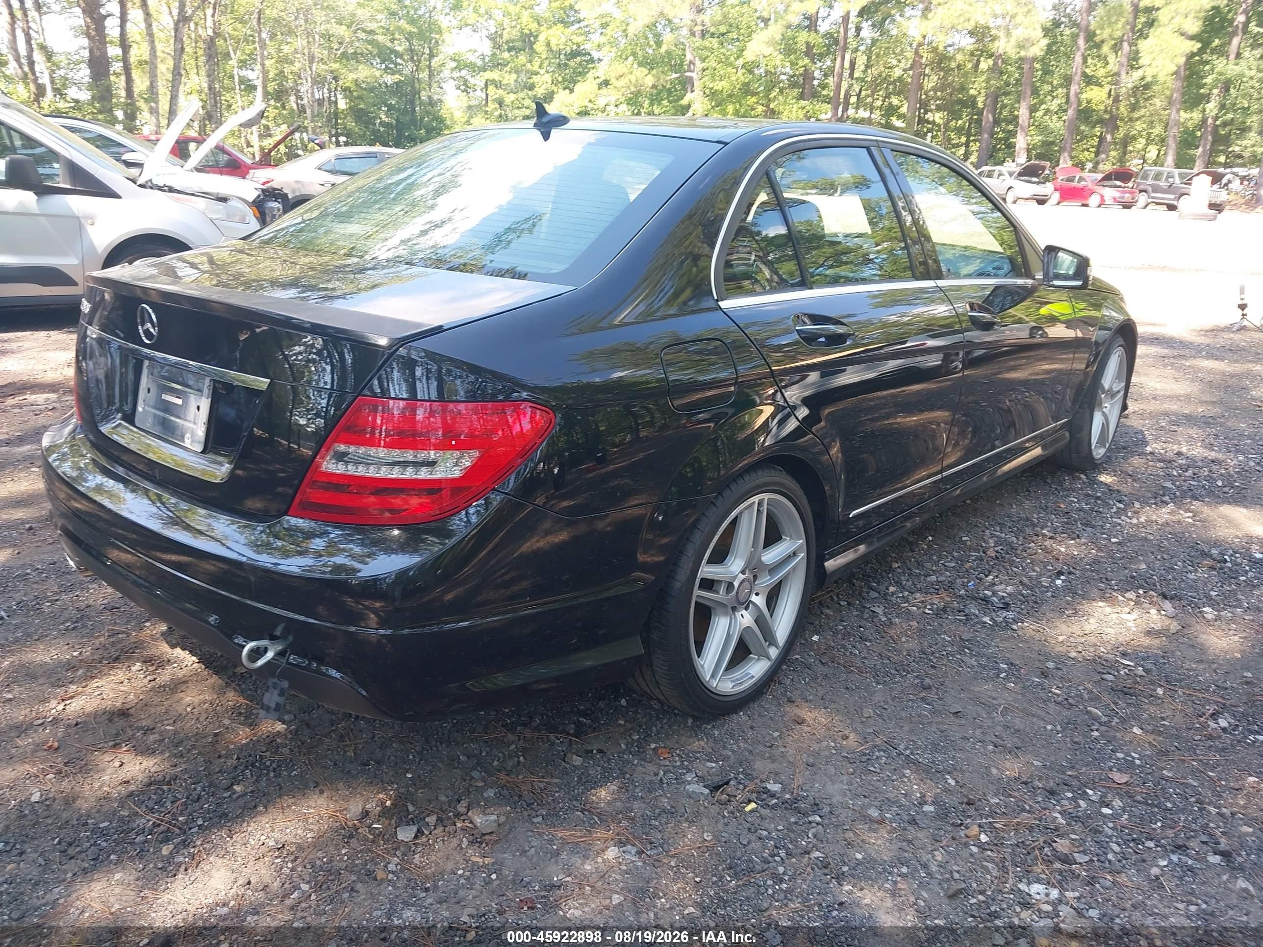 2014 Mercedes-benz C 250 Sport Black vin: WDDGF4HB0EG201749