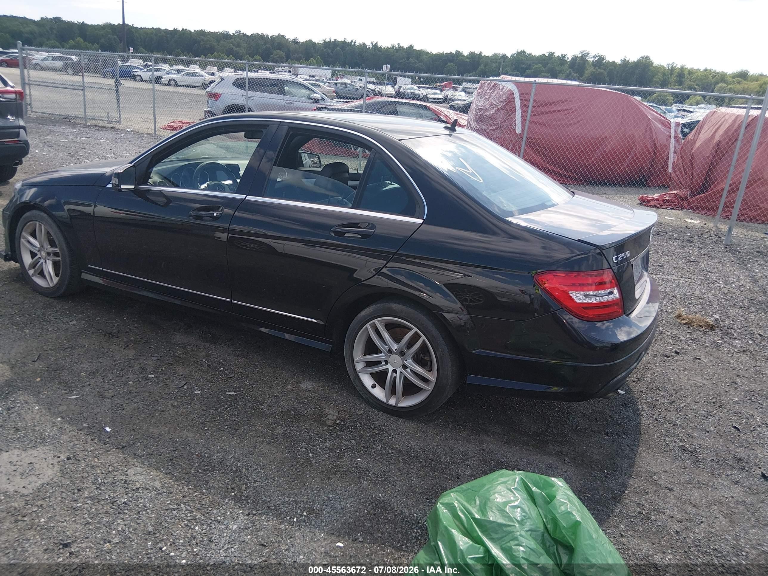 2014 Mercedes-benz C 250 Sport Black vin: WDDGF4HB0ER305629
