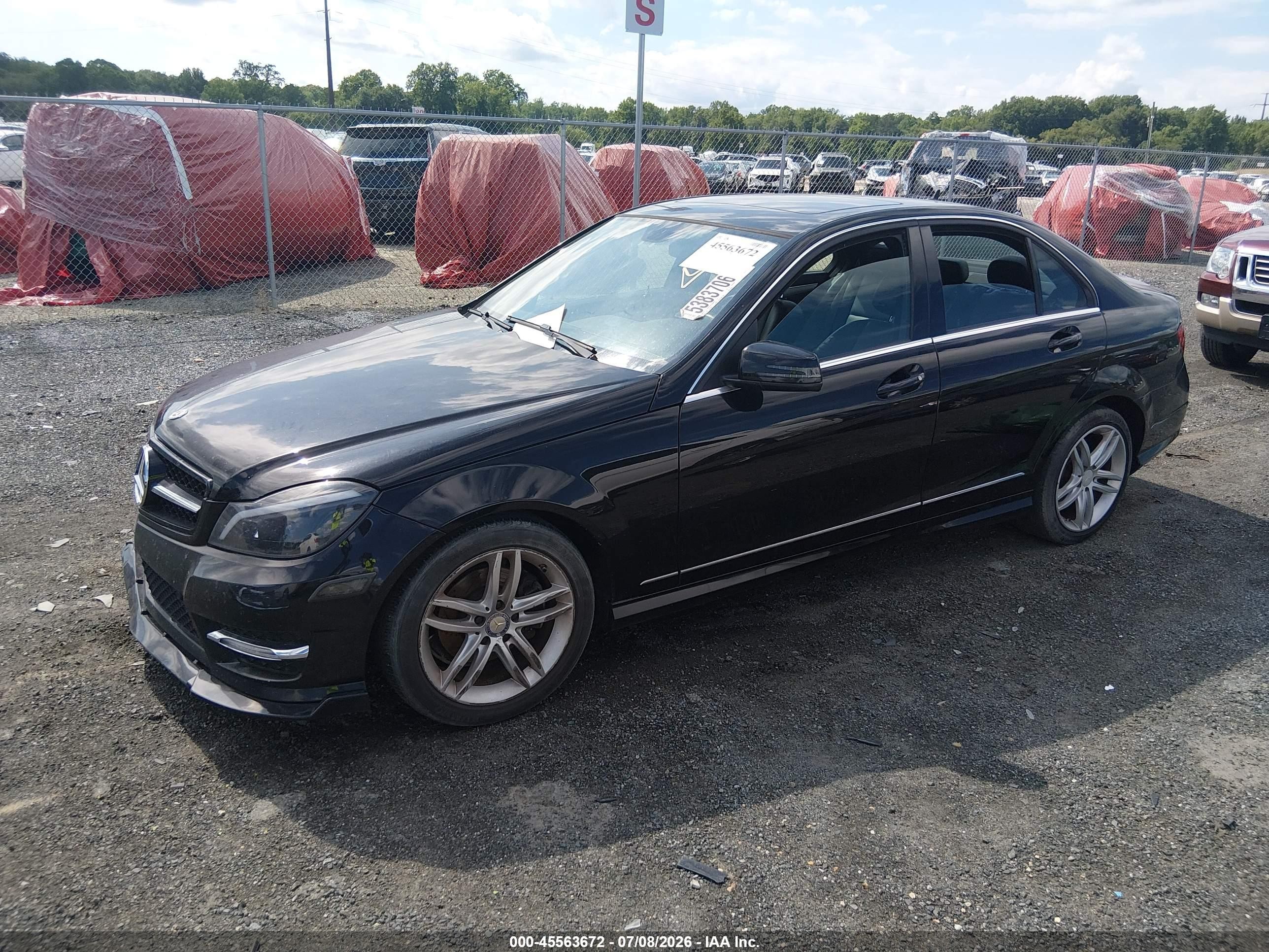 2014 Mercedes-benz C 250 Sport Black vin: WDDGF4HB0ER305629