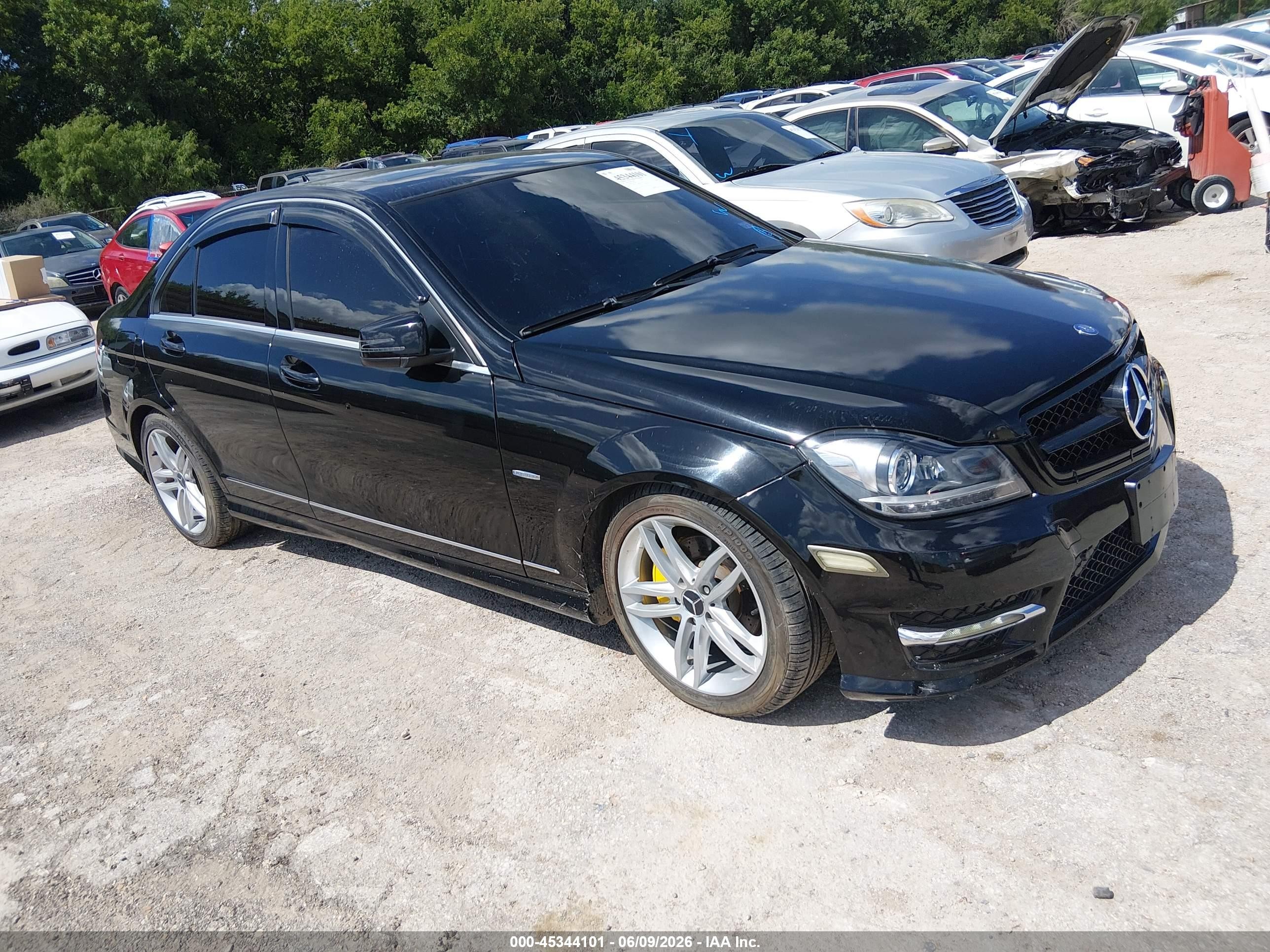 2012 Mercedes-benz C 250 Luxury/sport Black vin: WDDGF4HB1CA599652