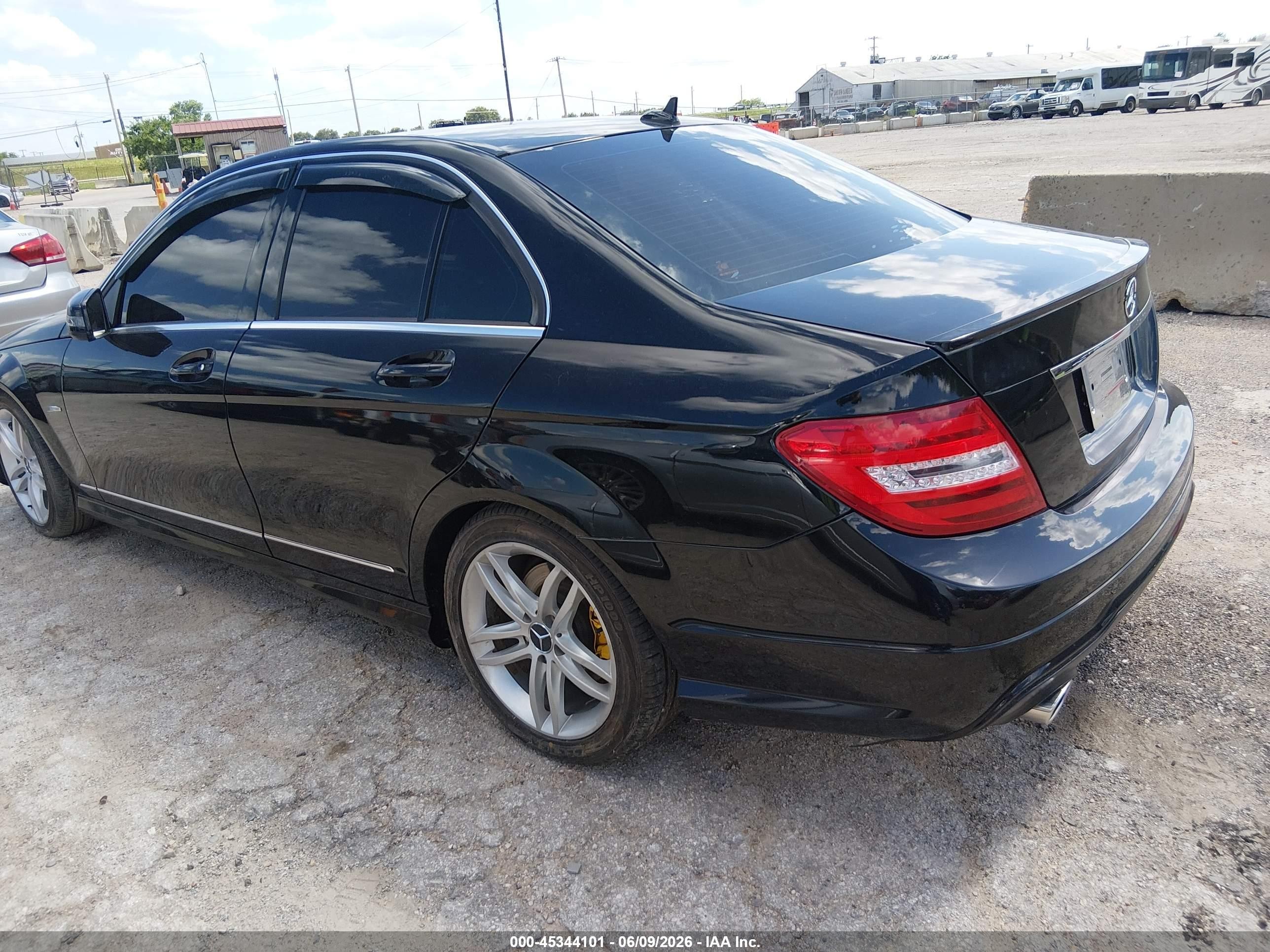 2012 Mercedes-benz C 250 Luxury/sport Black vin: WDDGF4HB1CA599652