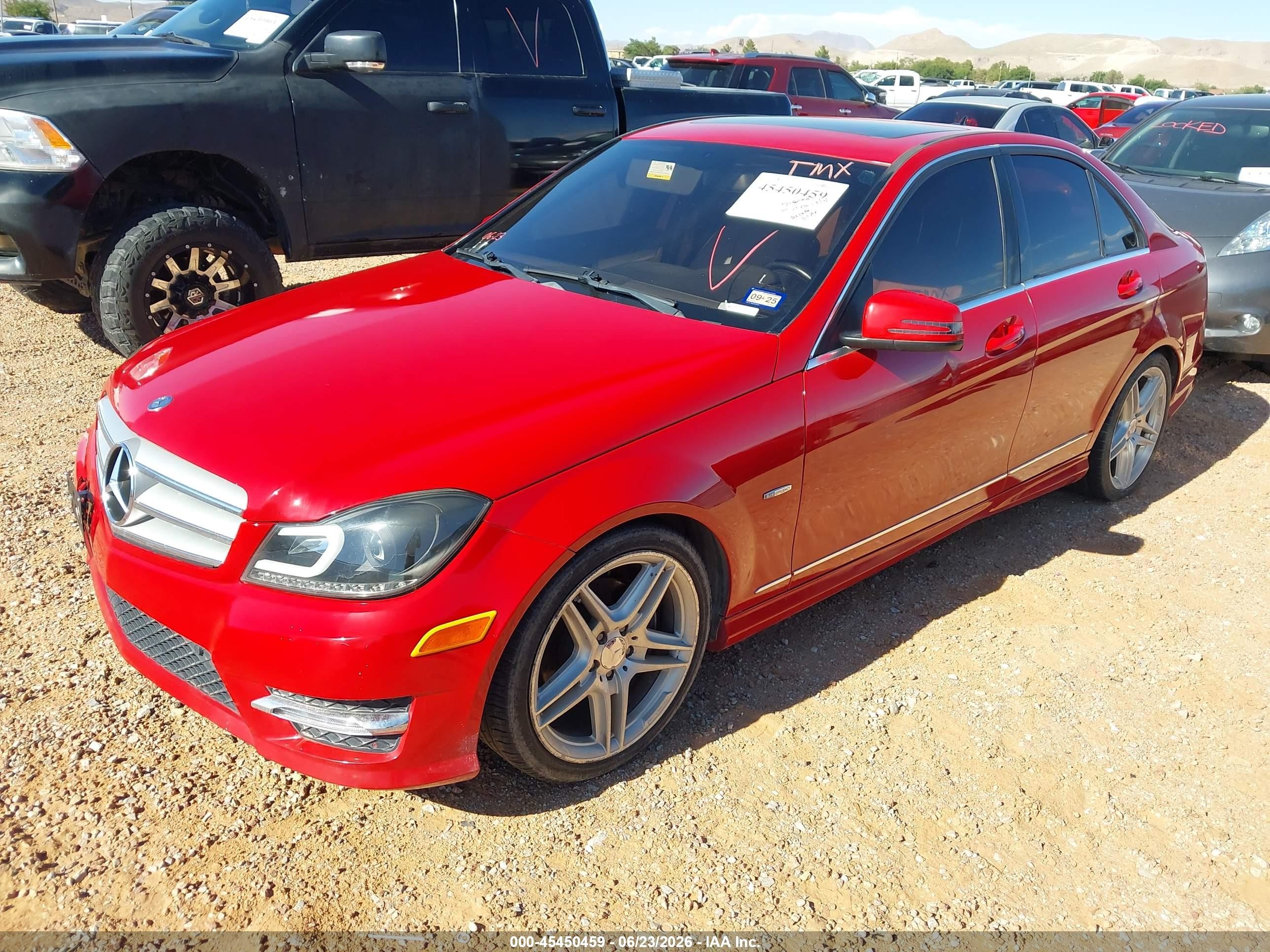 2012 Mercedes-benz C 250 Luxury/sport Red vin: WDDGF4HB1CA616627
