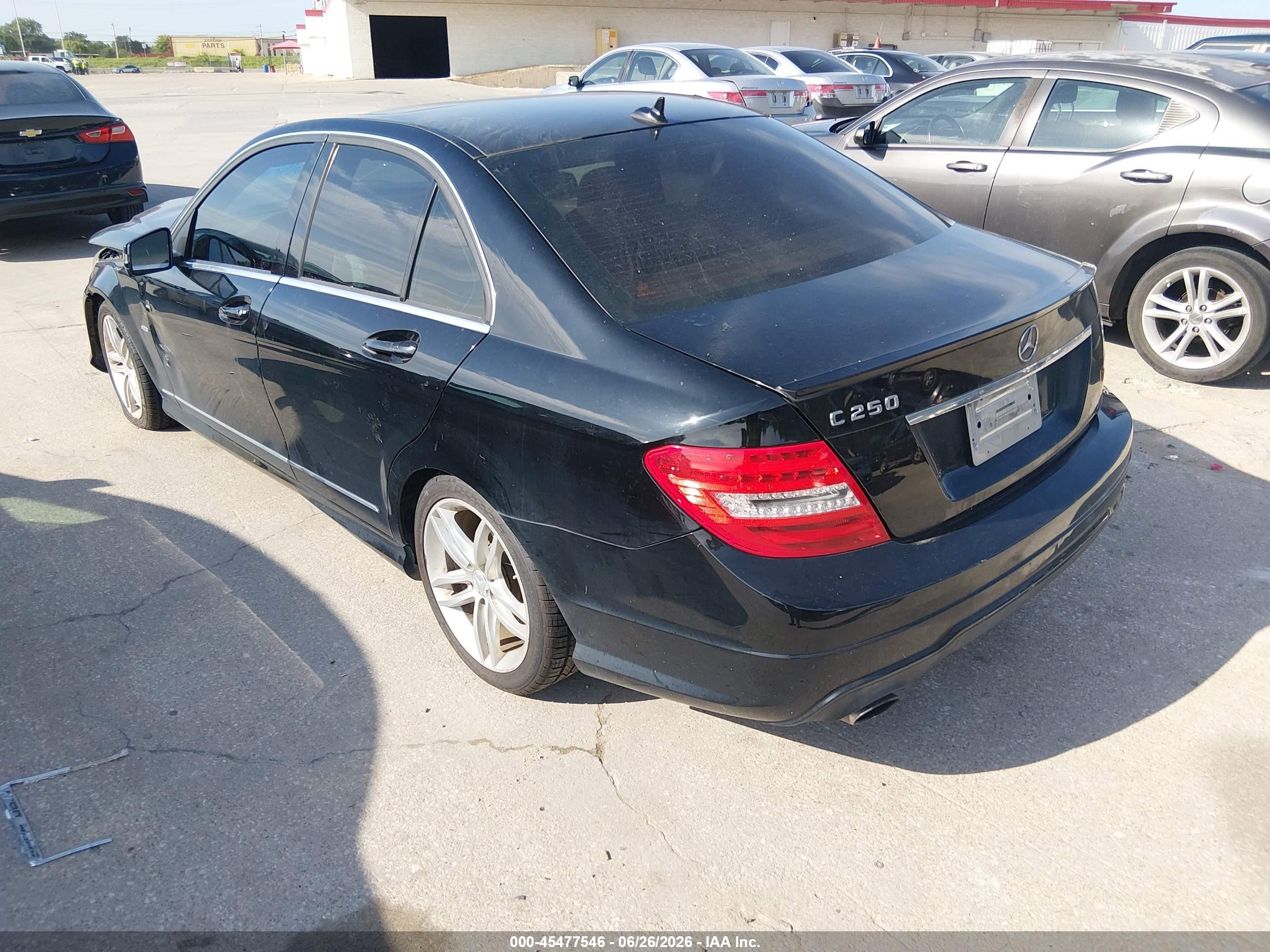 2012 Mercedes-benz C 250 Sport Black vin: WDDGF4HB1CA628650