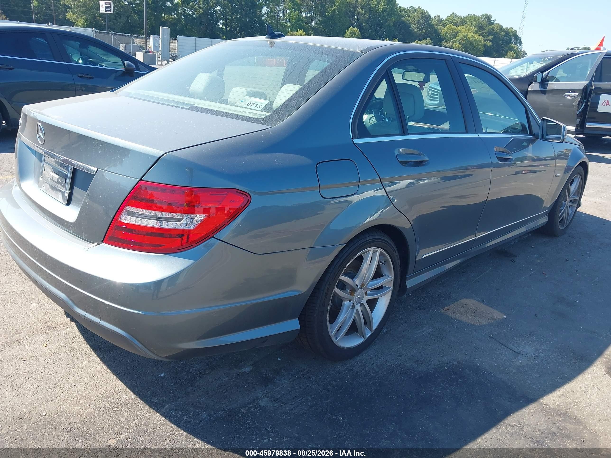 2012 Mercedes-benz C 250 Sport Light Blue vin: WDDGF4HB1CA631273